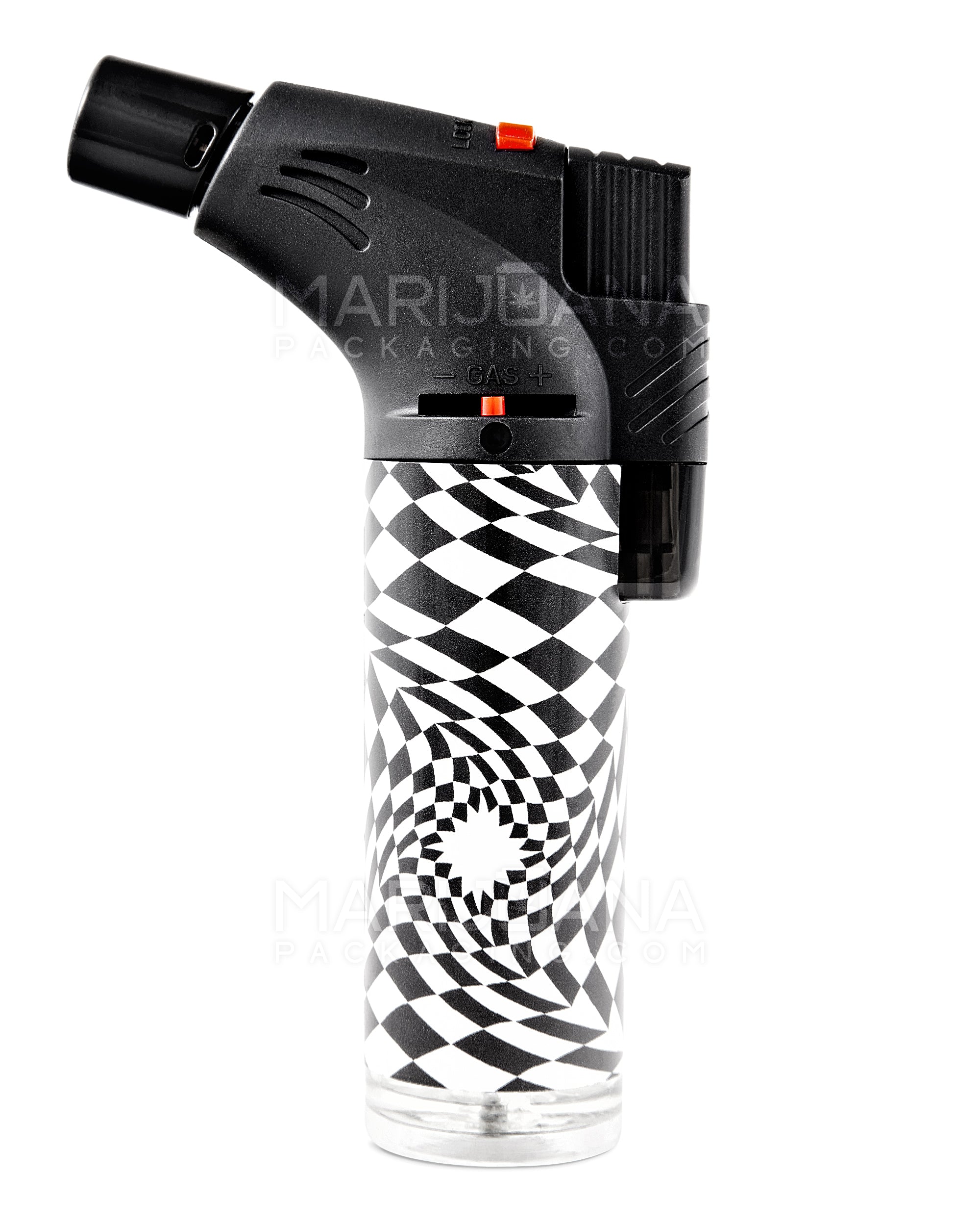 Psychedelic Design Plastic Torch w/ Safety Lock | 4.5in Tall - Butane - Assorted - 14