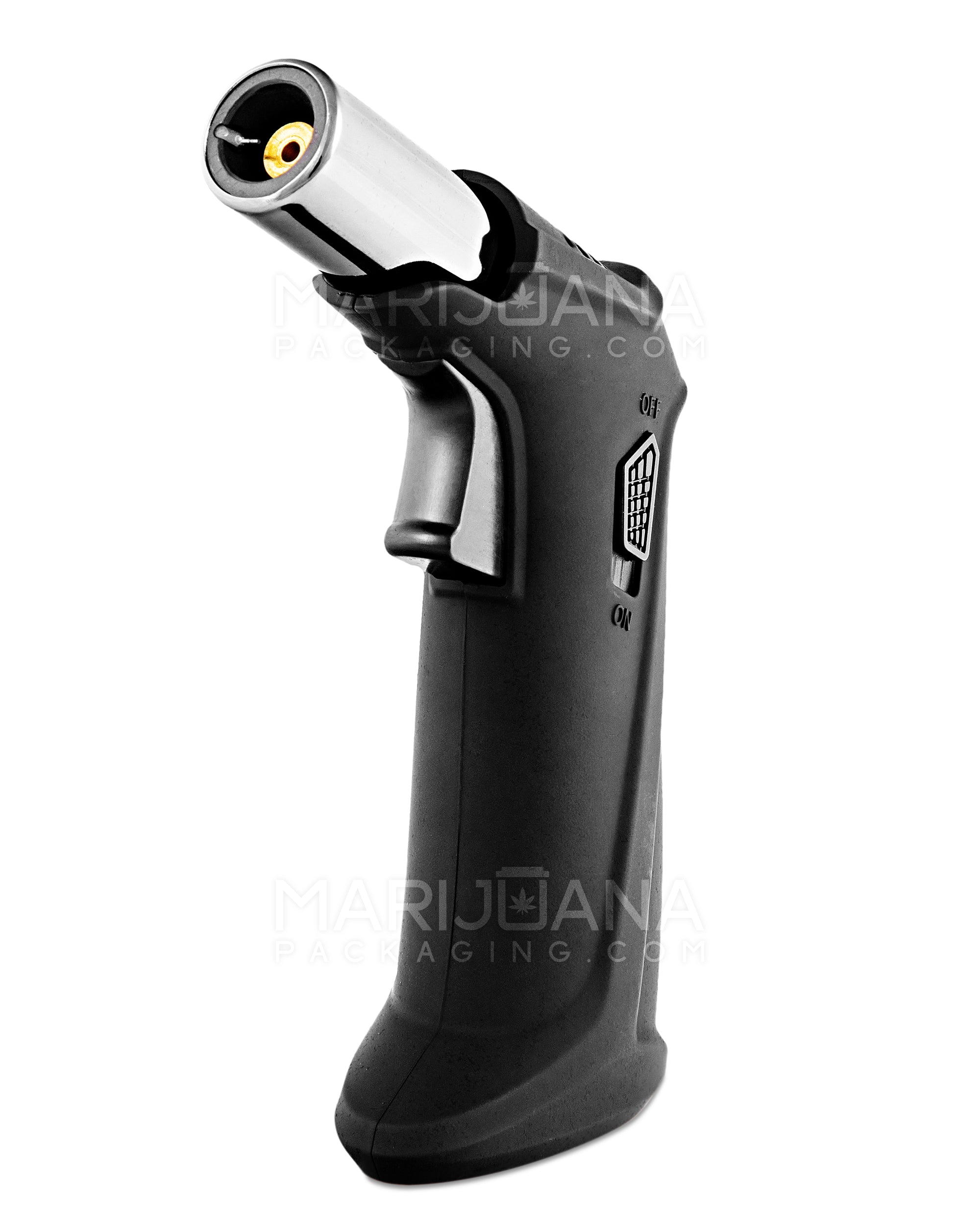 TECHNO | High Angle Metal Torch w/ Safety Lock | 6.5in Tall - Butane - Black - 2