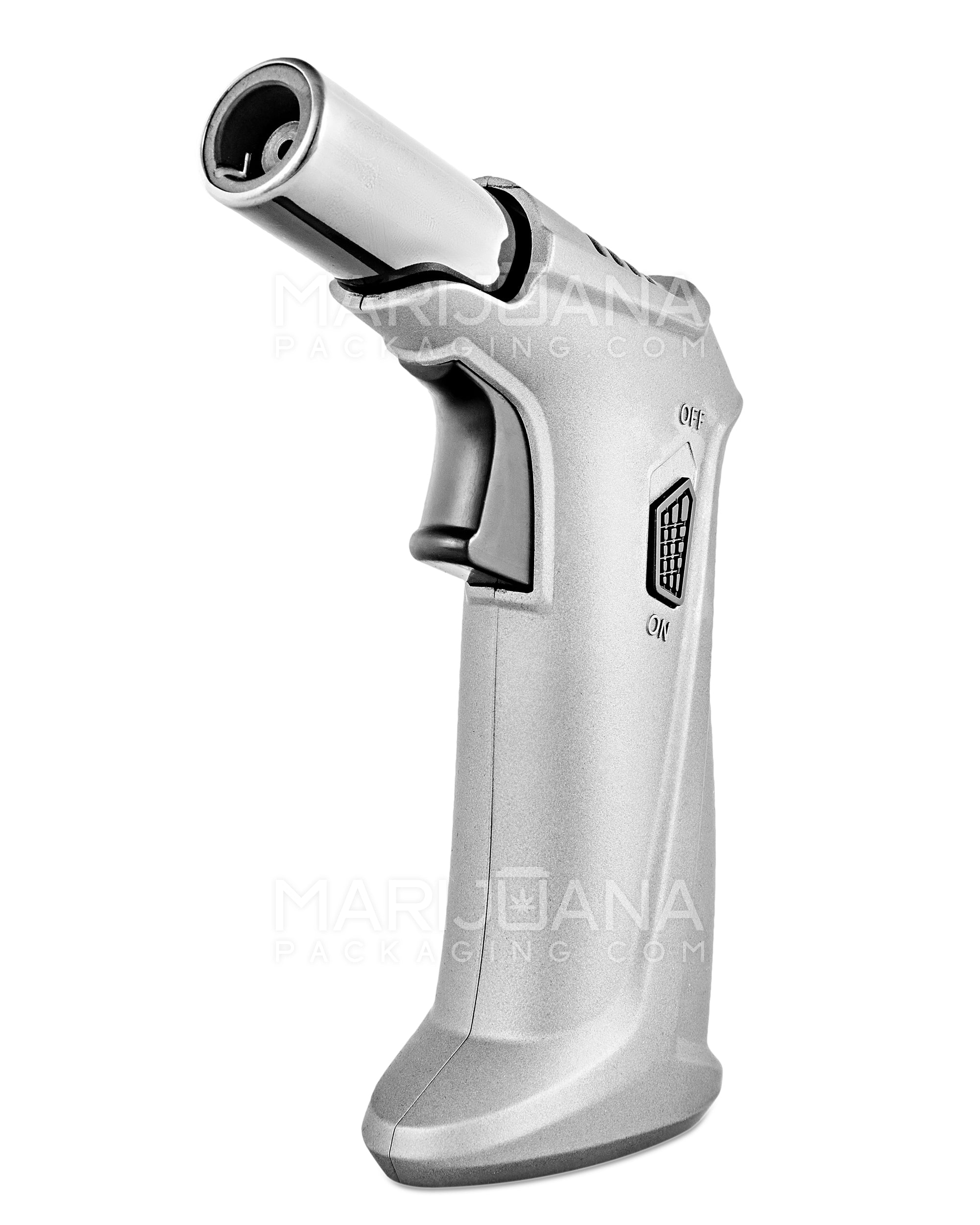 TECHNO | High Angle Metal Torch w/ Safety Lock | 6.5in Tall - Butane - Gray - 2