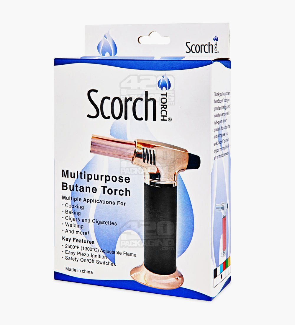 6" Scorch Torch Metal Assorted Butane Torch w/ Safety Lock - 7