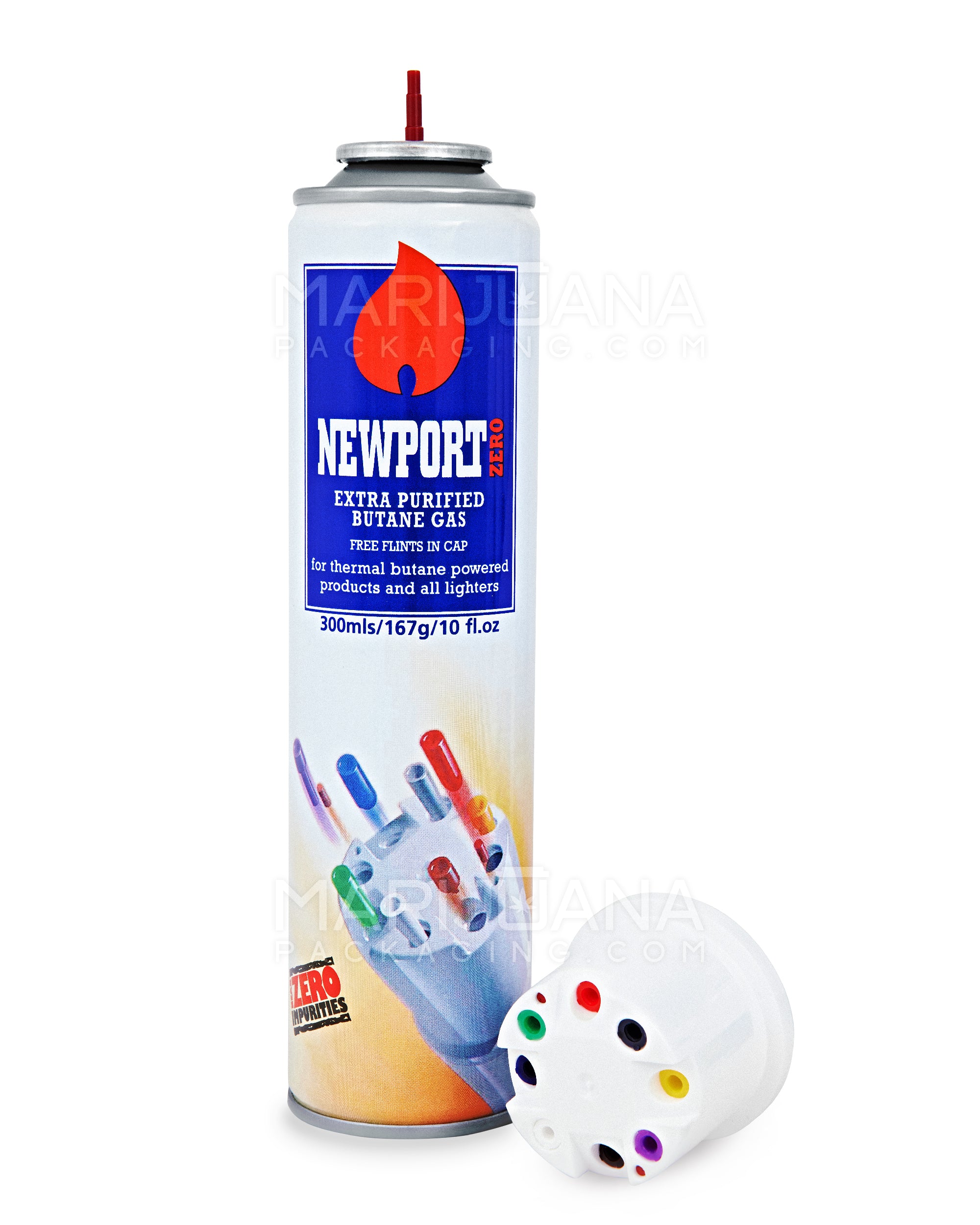 NEWPORT | 'Retail Display' Zero Extra Purified Butane Canisters w/ Flints | 300mL - BHO - 12 Count - 4
