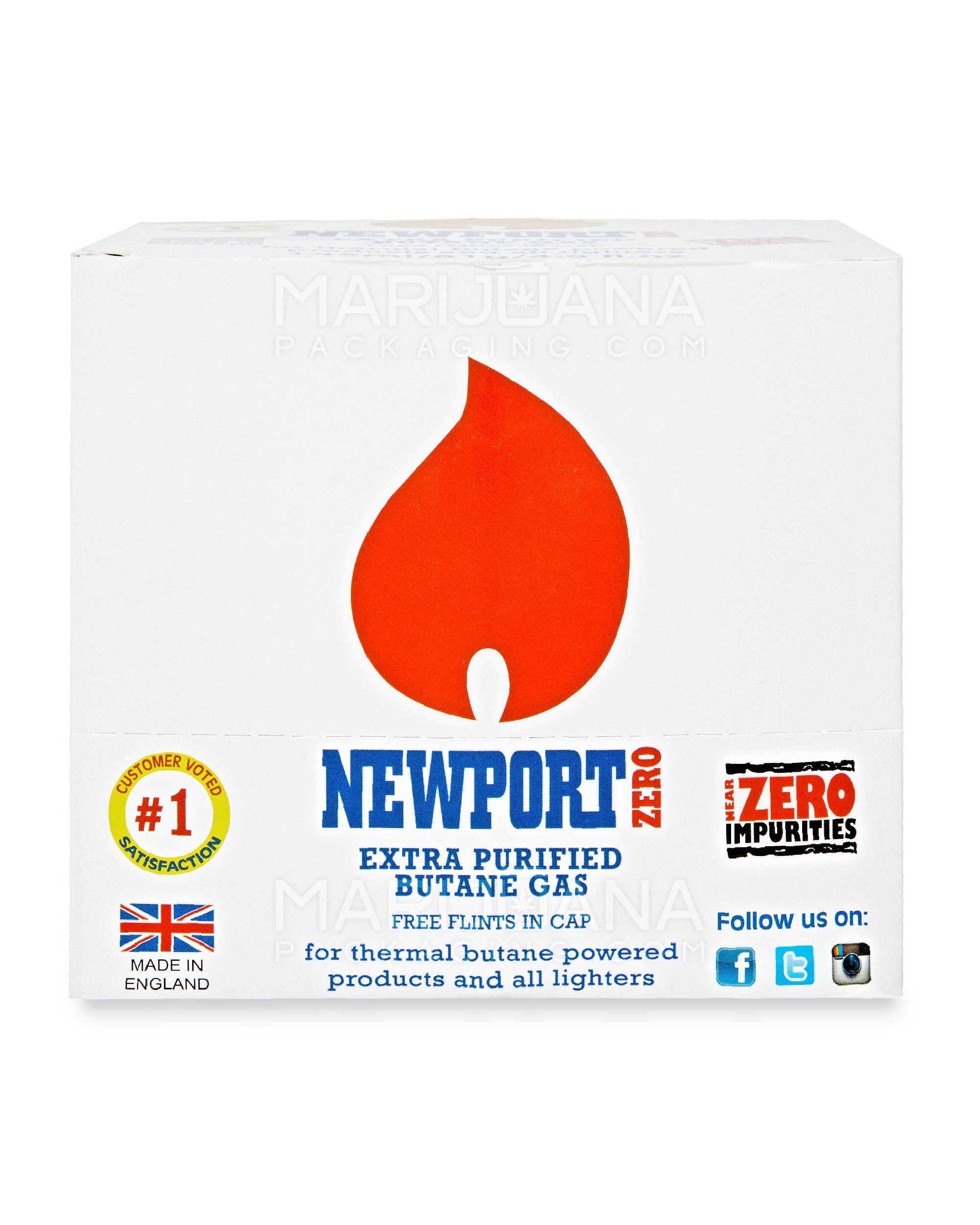 NEWPORT | 'Retail Display' Zero Extra Purified Butane Canisters w/ Flints | 145mL - BHO - 12 Count - 8