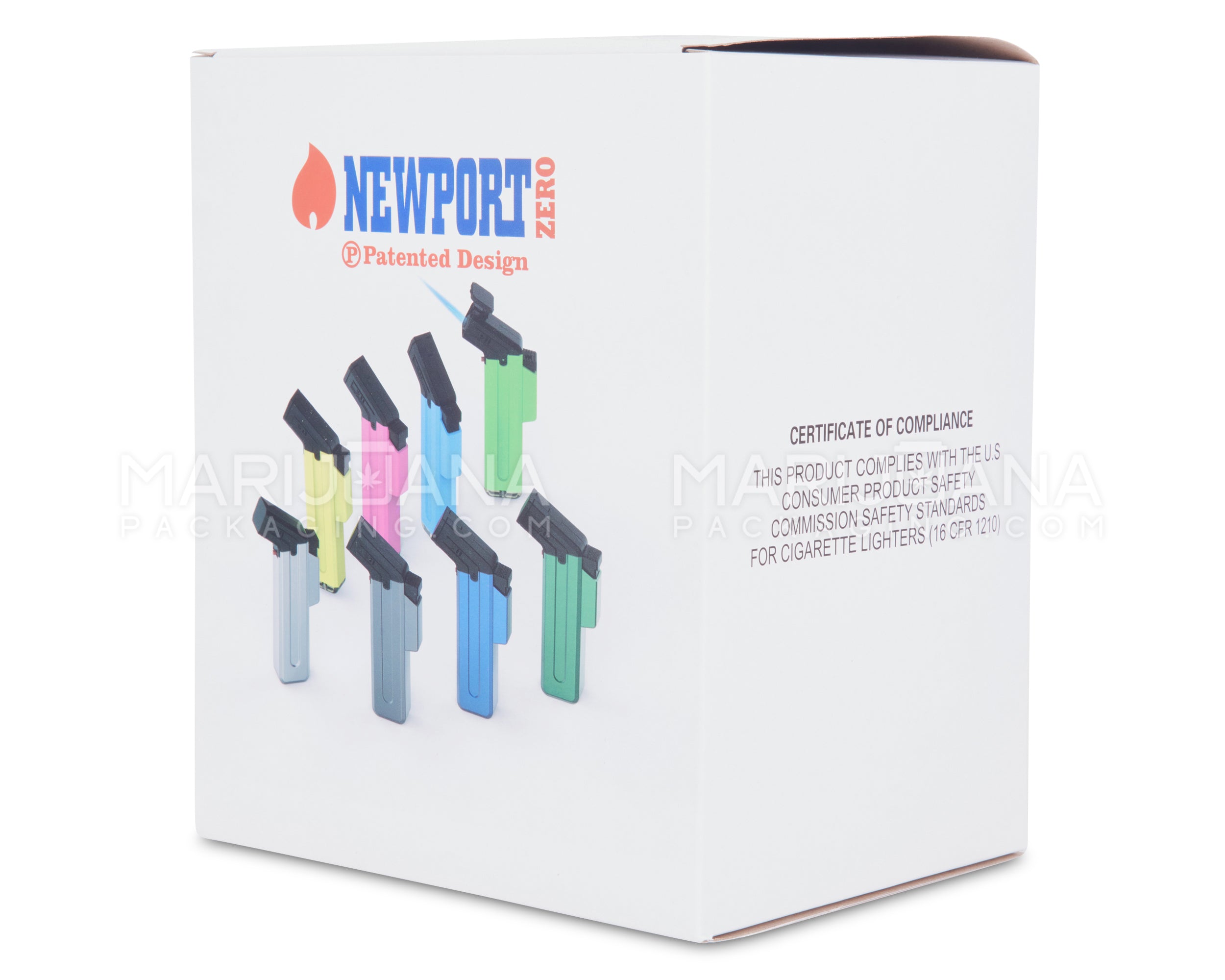 NEWPORT | 'Retail Display' Zero Assorted Neon Plastic Cigar Torch | 5in Tall - Butane - 12 Count - 12