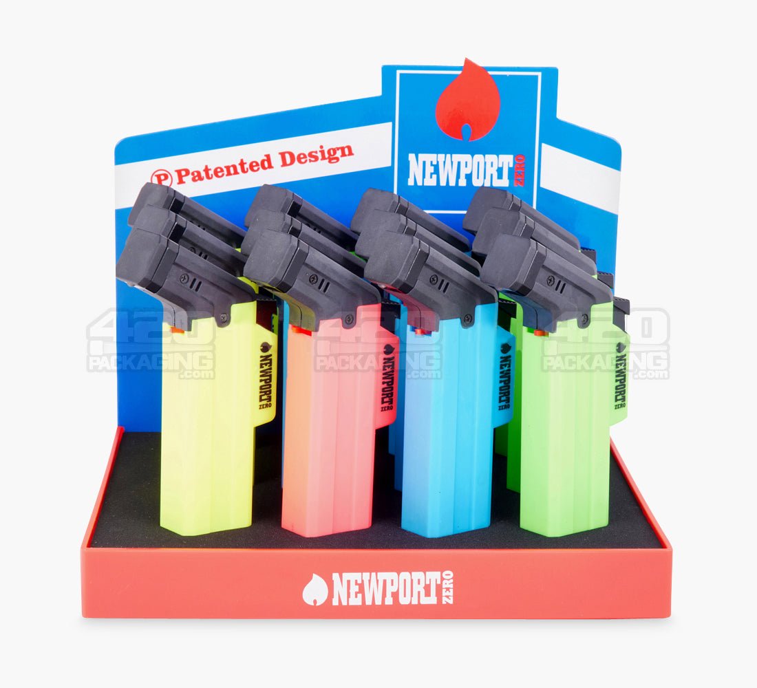 5" Newport Zero Plastic Assorted Butane Cigar Torch 12/Box - 11