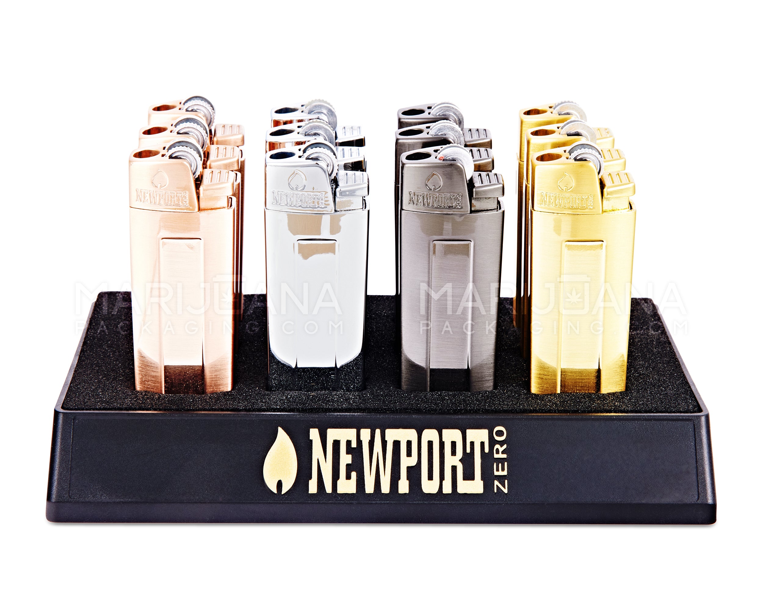 NEWPORT | 'Retail Display' Zero Assorted Metal Cigar Torch Lighter | 3in Tall - Butane - 12 Count - 2