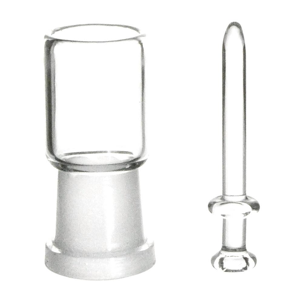 Angled Neck Cake Perc Glass Dab Rig w/ Thick Base | 6in Tall - 14mm Dome & Nail - Black - 5