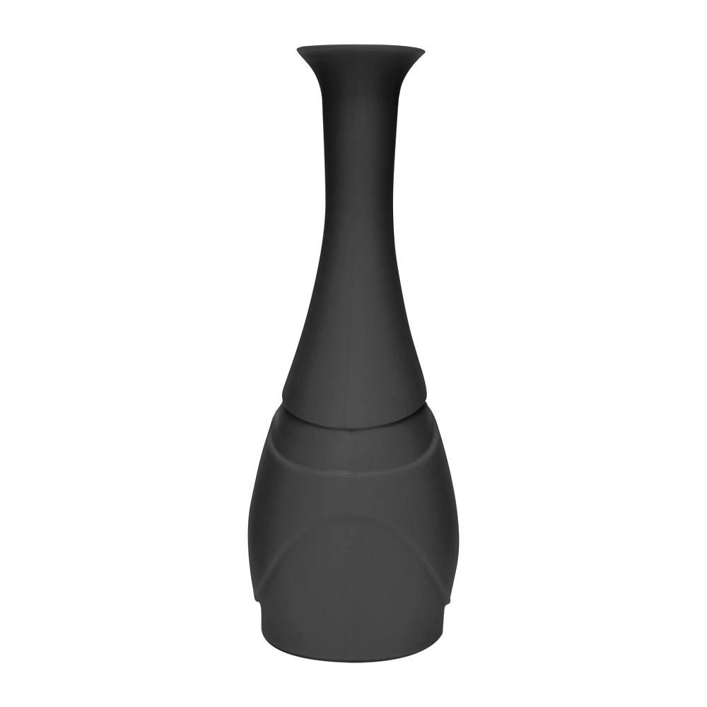 Unbreakable | Flower Vase Silicone Water Pipe | 6in Tall - Metal Bowl - Black - 2