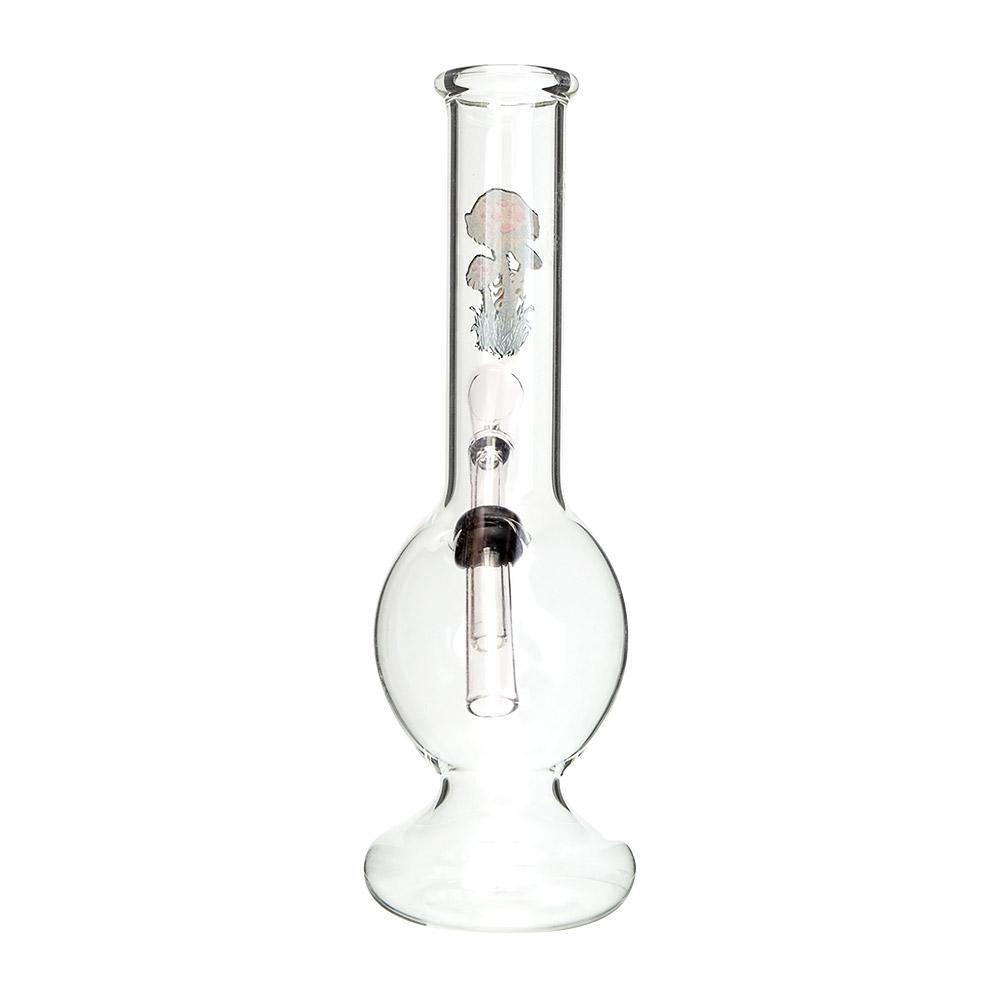 USA Glass | Mushroom Decal Glass Egg Water Pipe w/ Donut Base | 6in Tall - Grommet Bowl - Clear - 2