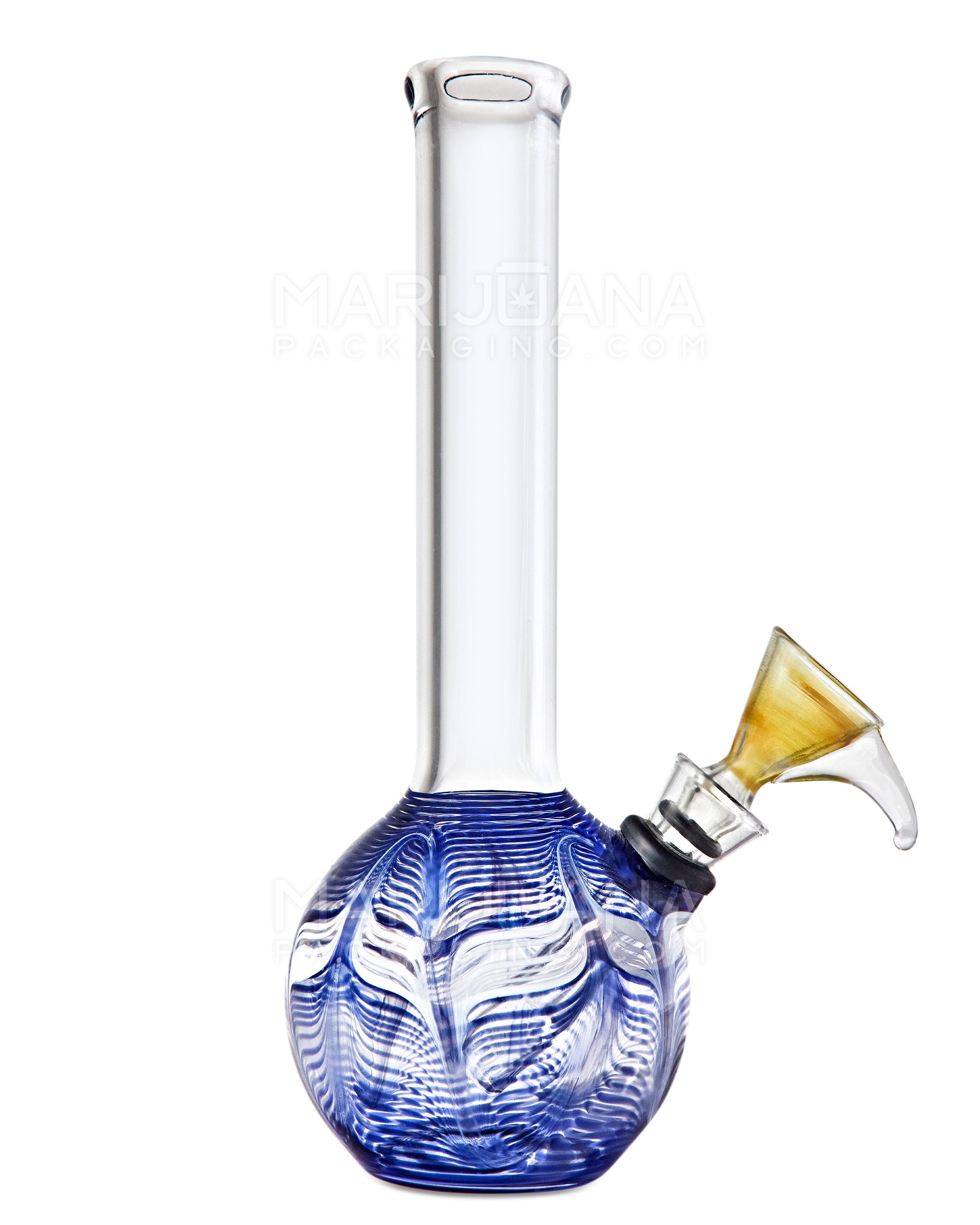 USA Glass | Straight Neck Raked Glass Egg Water Pipe | 7in Tall - Grommet Bowl - Assorted - 1