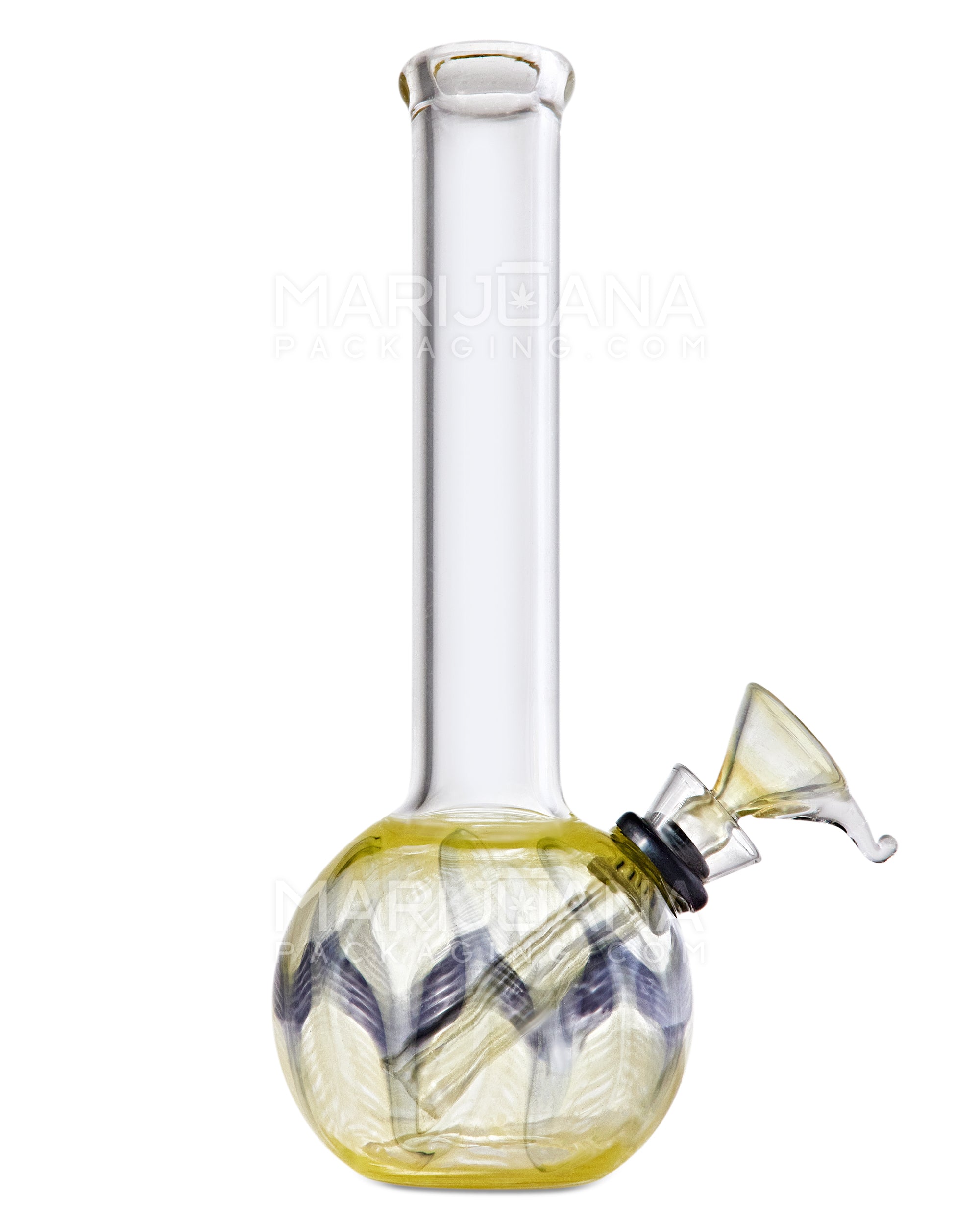 USA Glass | Straight Neck Raked Glass Egg Water Pipe | 7in Tall - Grommet Bowl - Assorted - 7