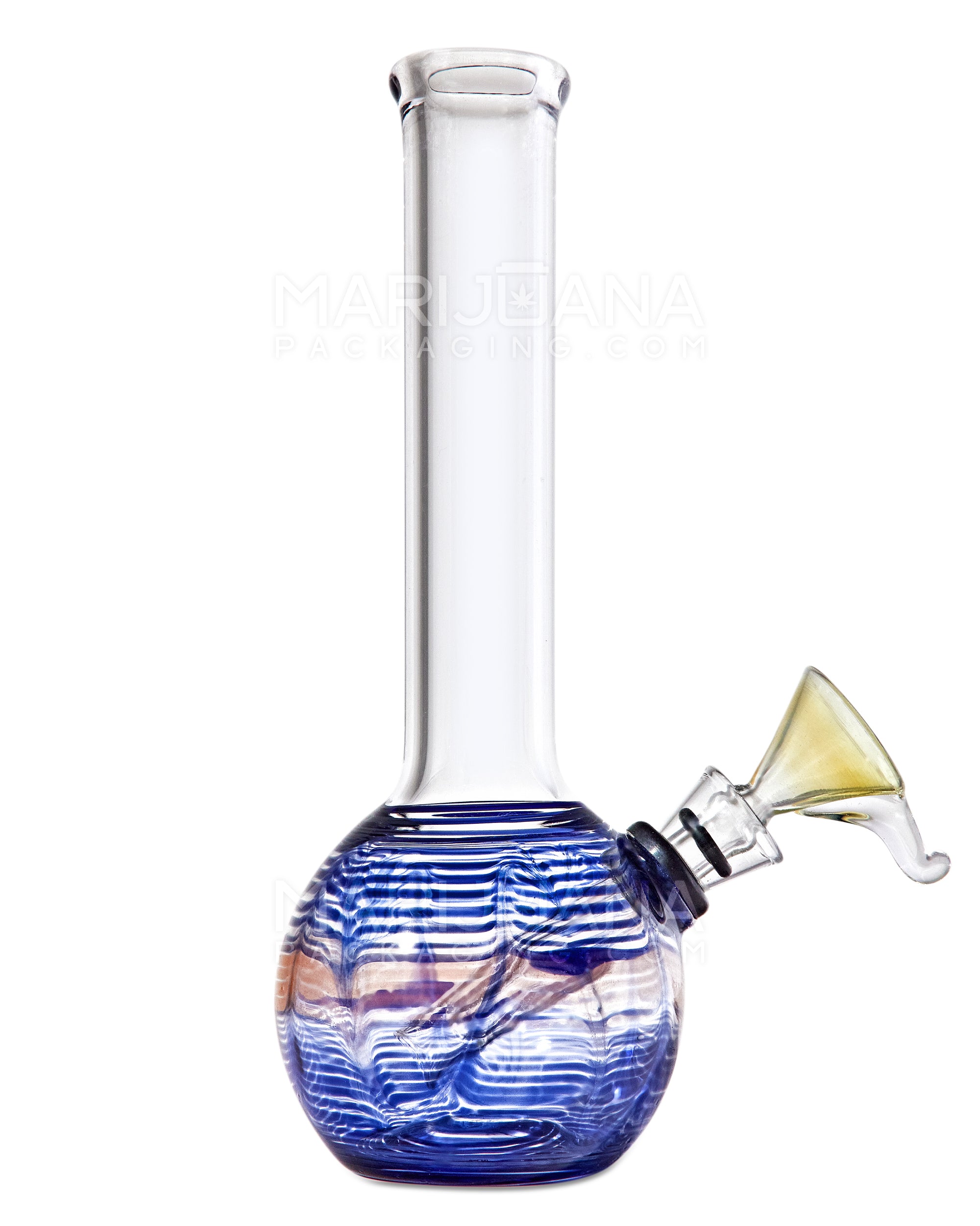 USA Glass | Straight Neck Raked Glass Egg Water Pipe | 7in Tall - Grommet Bowl - Assorted - 9