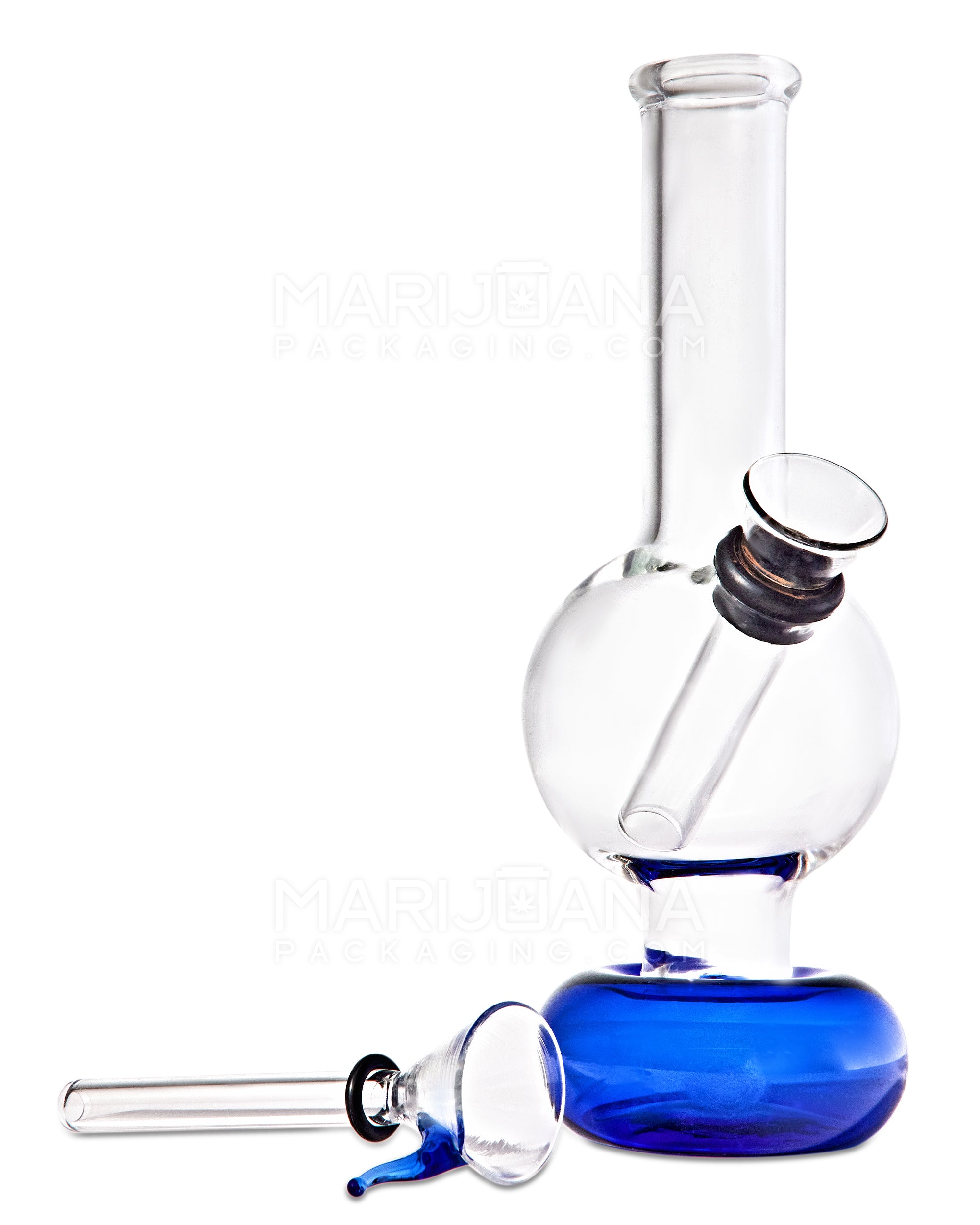 USA Glass | Straight Neck Glass Egg Water Pipe w/ Donut Base | 6in Tall - Grommet Bowl - Assorted - 2