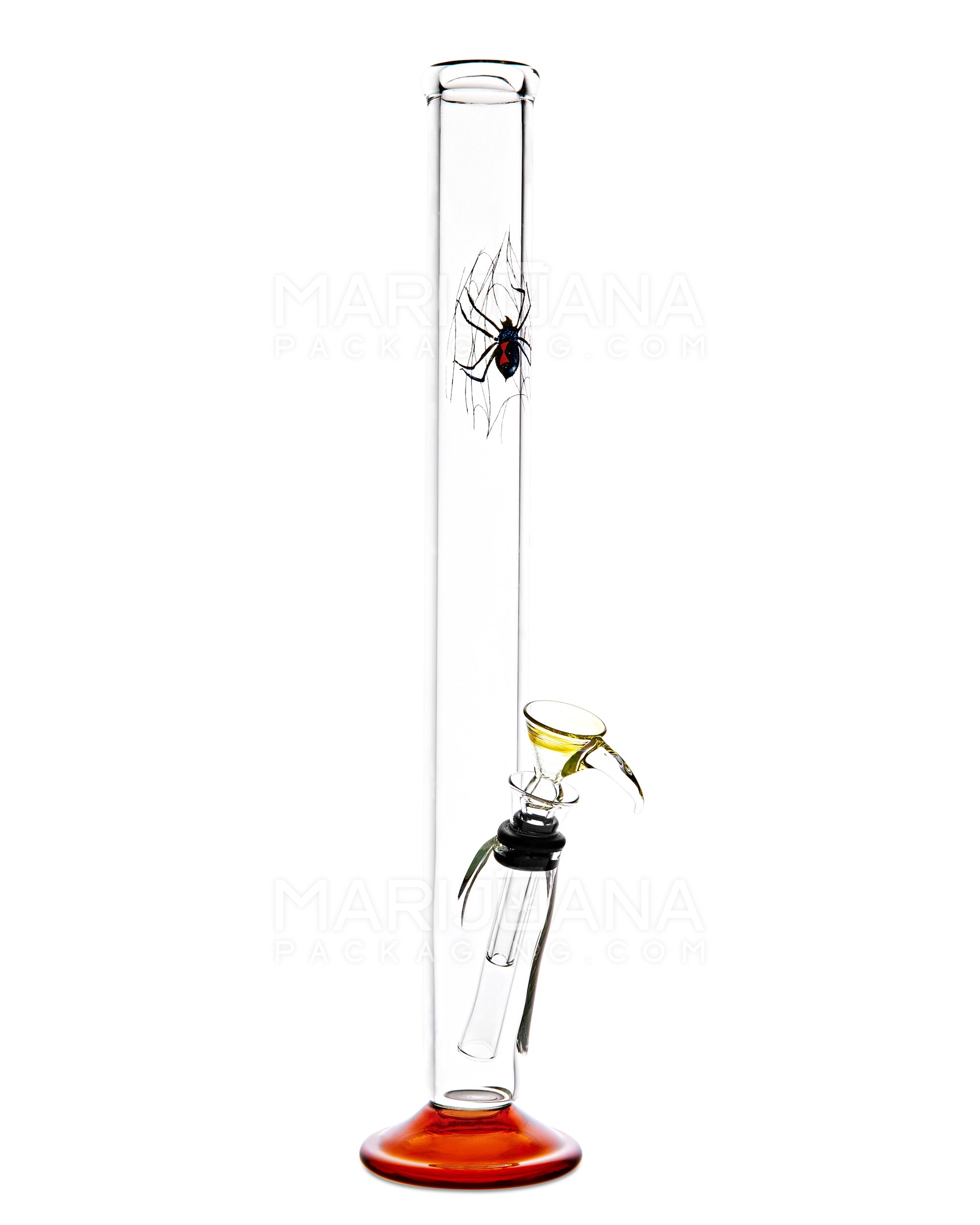 USA Glass | Decal Straight Glass Water Pipe | 12in Tall - Grommet Bowl - Assorted - 6