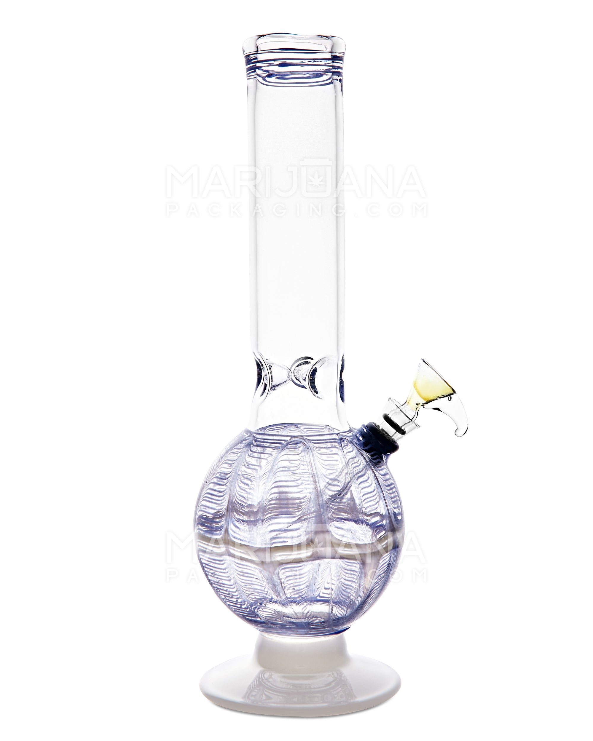 USA Glass | Straight Neck Raked & Gold Fumed Glass Egg Water Pipe w/ Ice Catcher | 11in Tall - Grommet Bowl - Assorted - 8