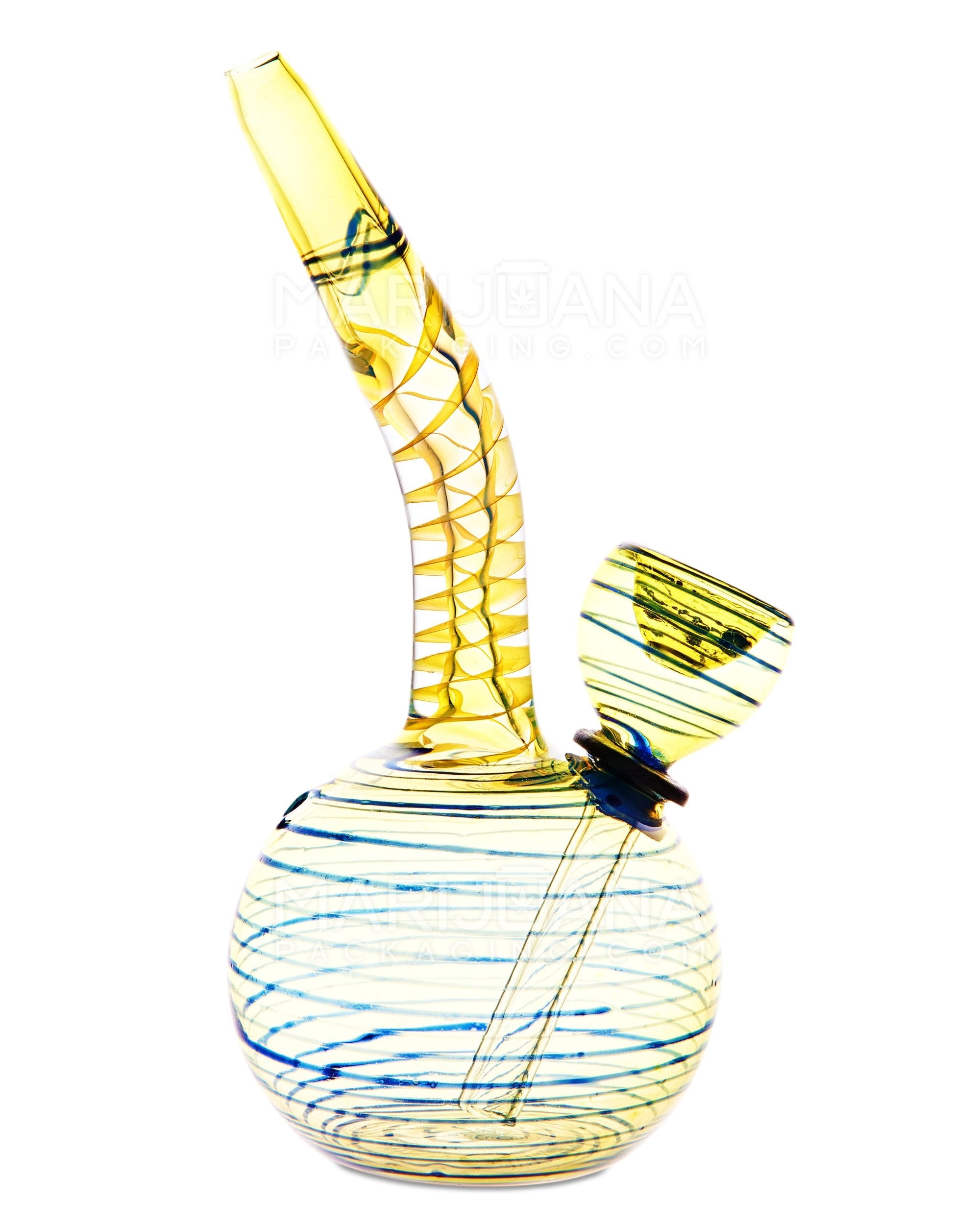 Bent Neck Glass Egg Water Pipe | 6in Tall - Grommet Bowl - Assorted - 1
