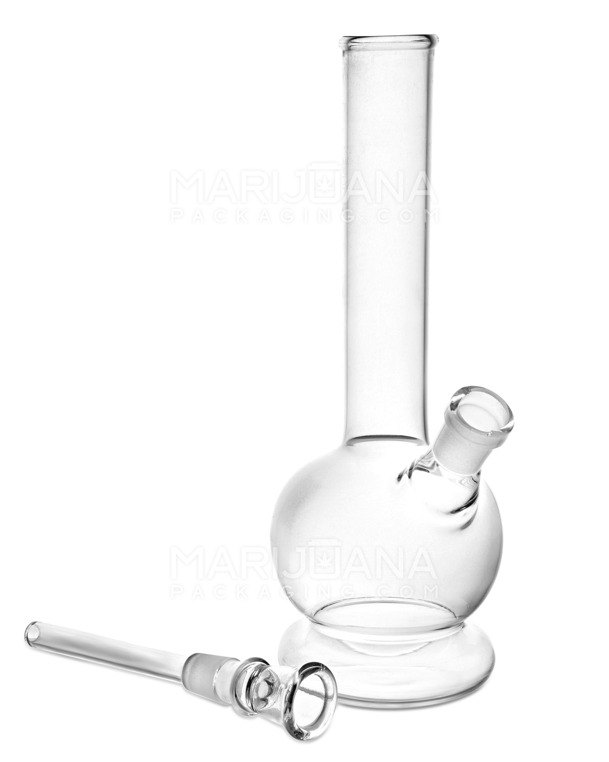 Straight Neck Glass Egg Water Pipe | 8in Tall - 14mm Bowl - Clear - 2