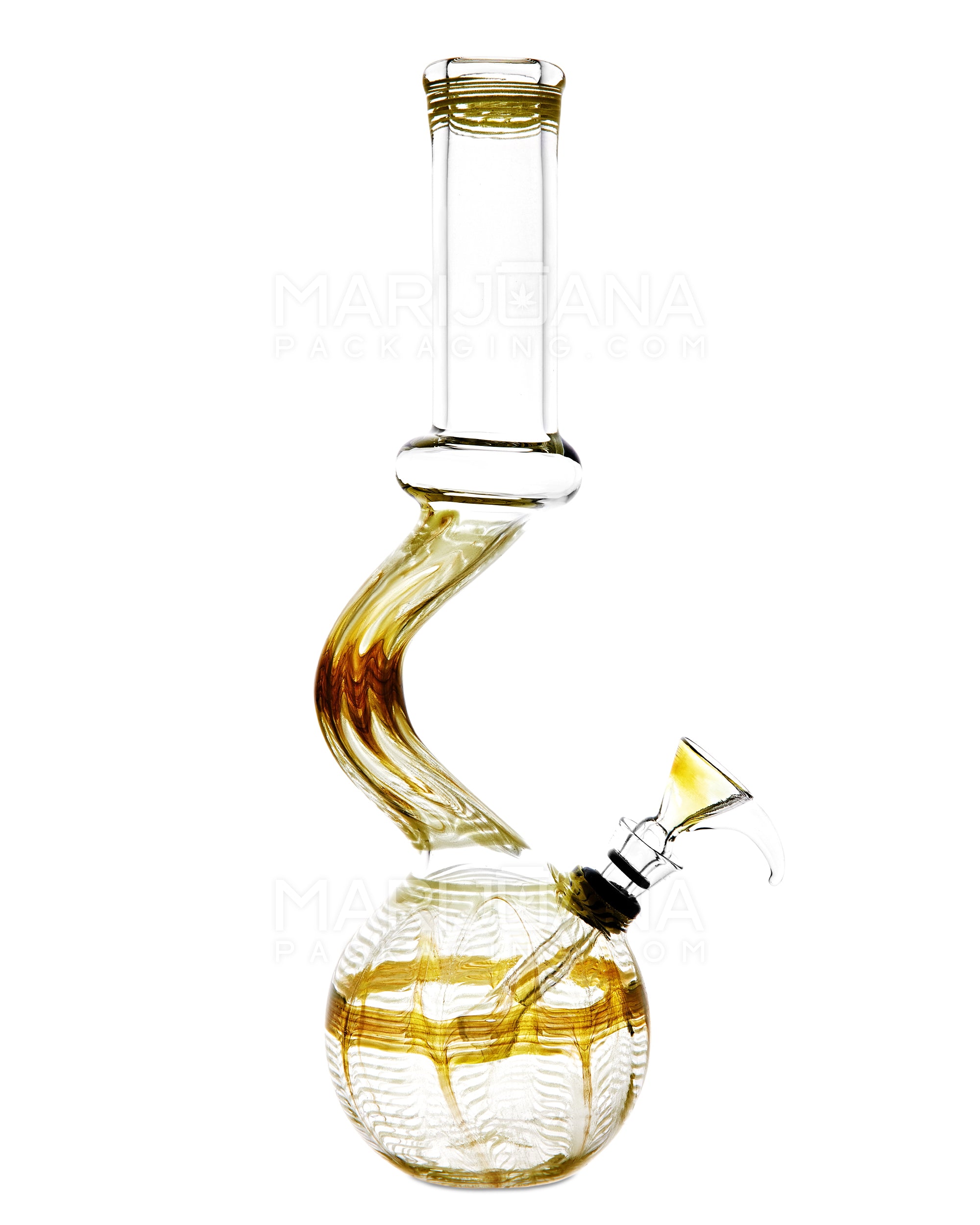 USA Glass | Z-Neck Raked Glass Egg Water Pipe | 11in Tall - Grommet Bowl - Assorted - 6