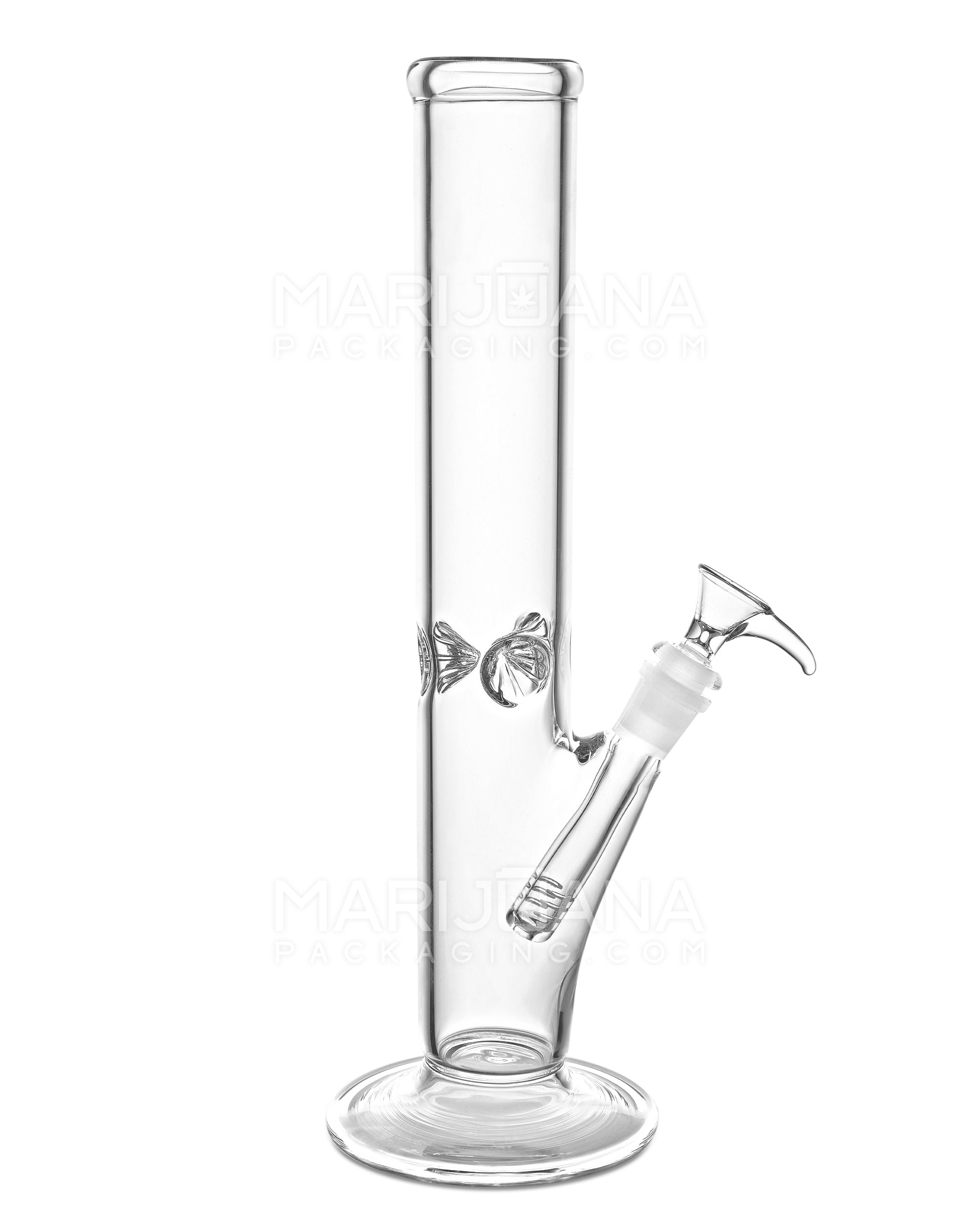 USA Glass | Straight Glass Water Pipe w/ Ice Catcher | 12in Tall - 18mm Bowl - Clear - 1
