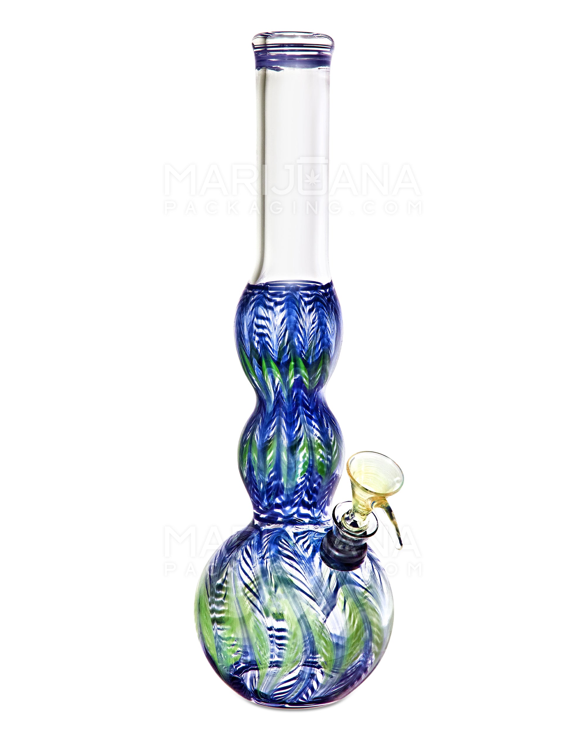 Great yellow blue glass smoking weed pipe with free gift