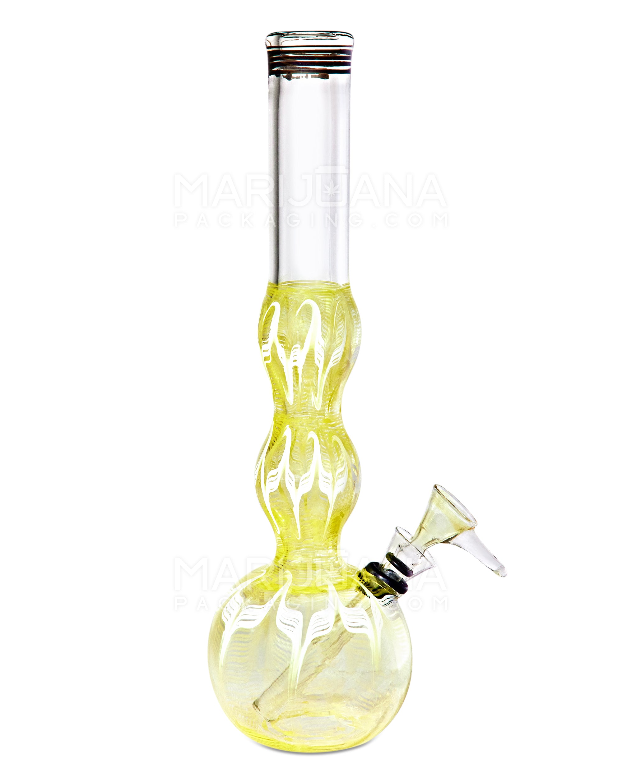 USA Glass | Bulged Neck Raked Glass Egg Water Pipe | 11in Tall - Grommet Bowl - Assorted - 5