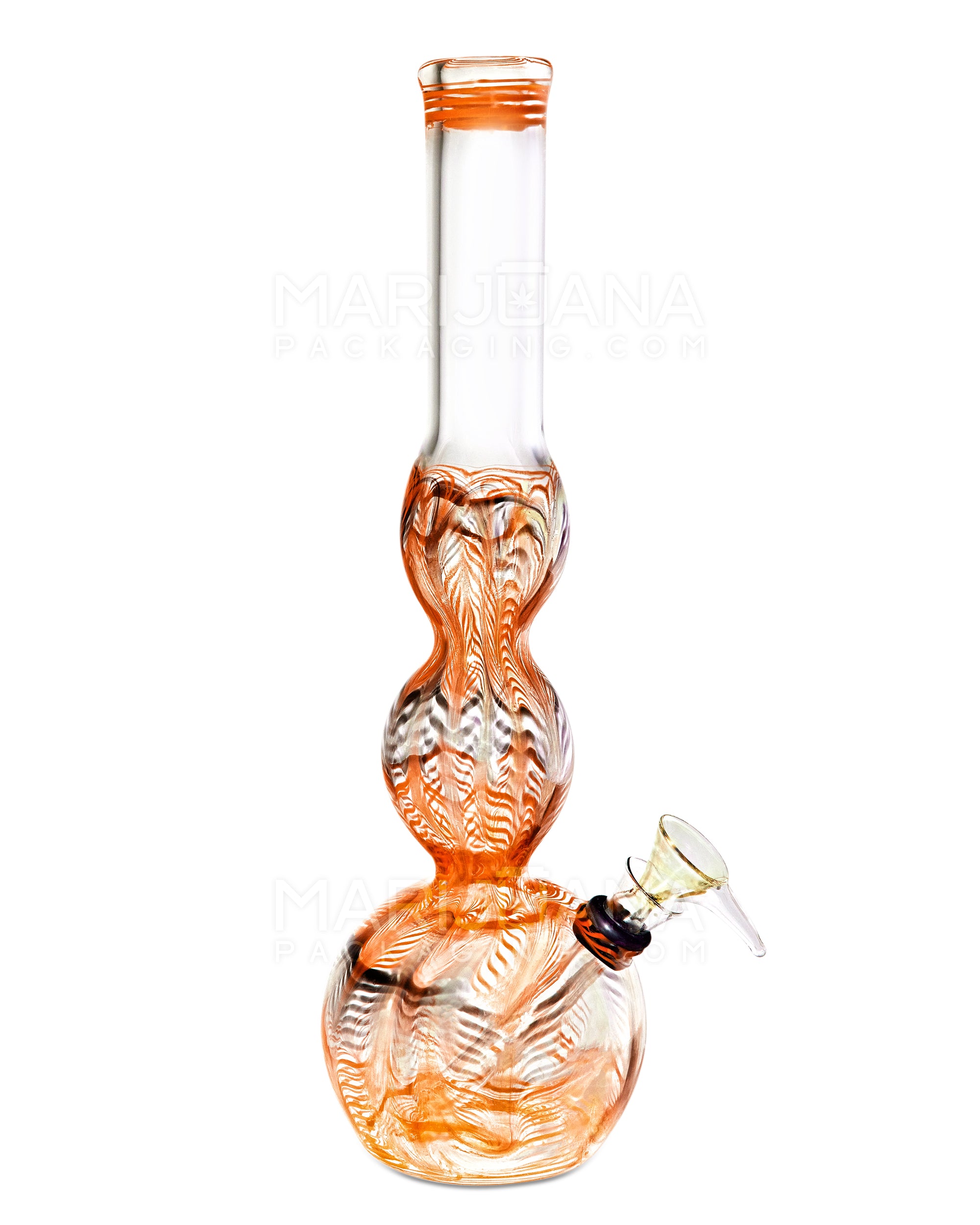 USA Glass | Bulged Neck Raked Glass Egg Water Pipe | 11in Tall - Grommet Bowl - Assorted - 7