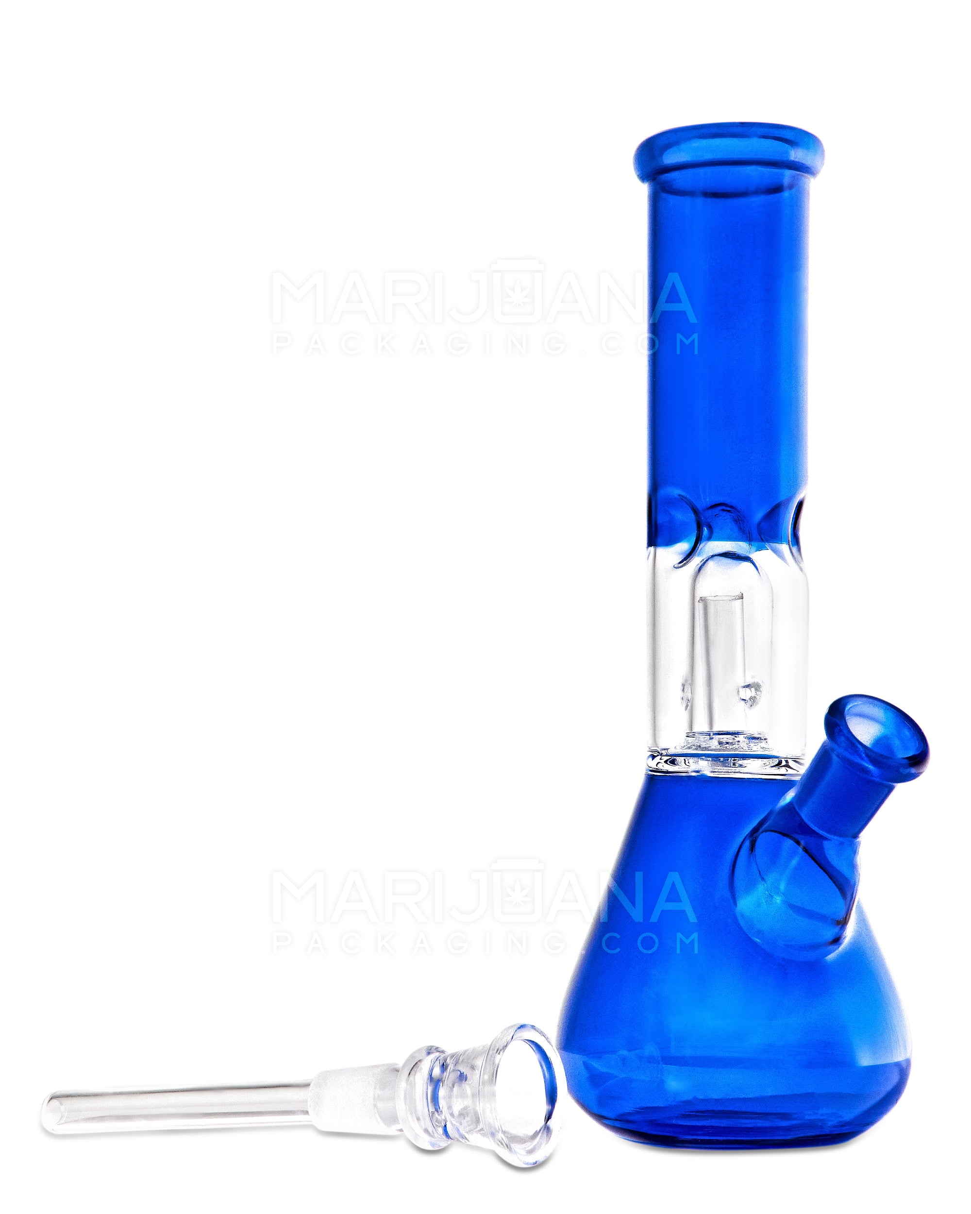Straight Neck Dome Perc Glass Egg Water Pipe w/ Ice Catcher | 7.5in Tall - 14mm Bowl - Assorted - 2
