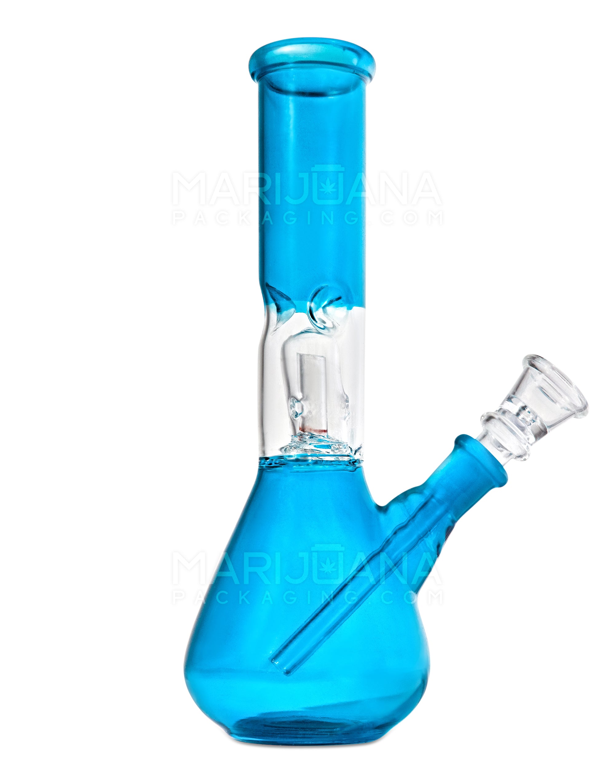 Straight Neck Dome Perc Glass Egg Water Pipe w/ Ice Catcher | 7.5in Tall - 14mm Bowl - Assorted - 4