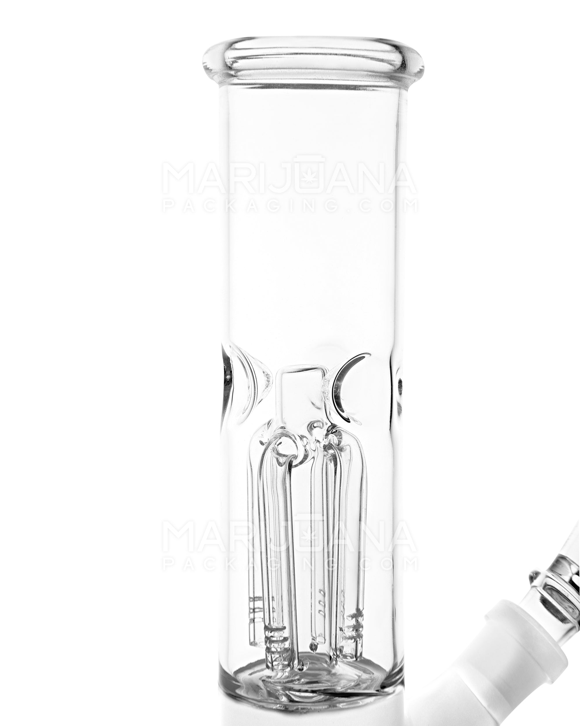 Glow-in-the-Dark | Straight Neck Tree Perc Glass Water Pipe w/ Ice Catcher | 8in Tall - 14mm Bowl - Clear - 3
