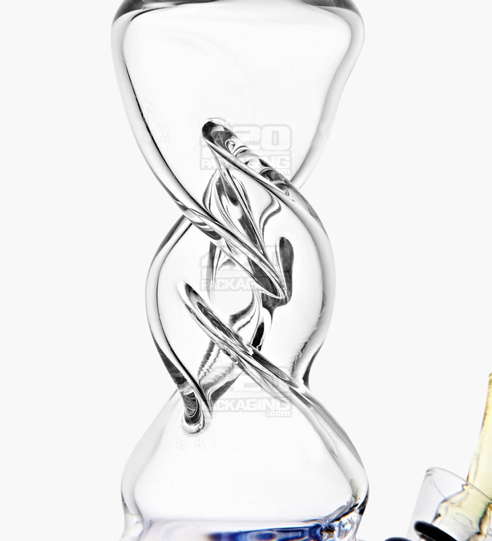 USA Glass Spiral Neck Raked Glass Egg Water Pipe | 10in Tall - Grommet Bowl - Assorted - 3