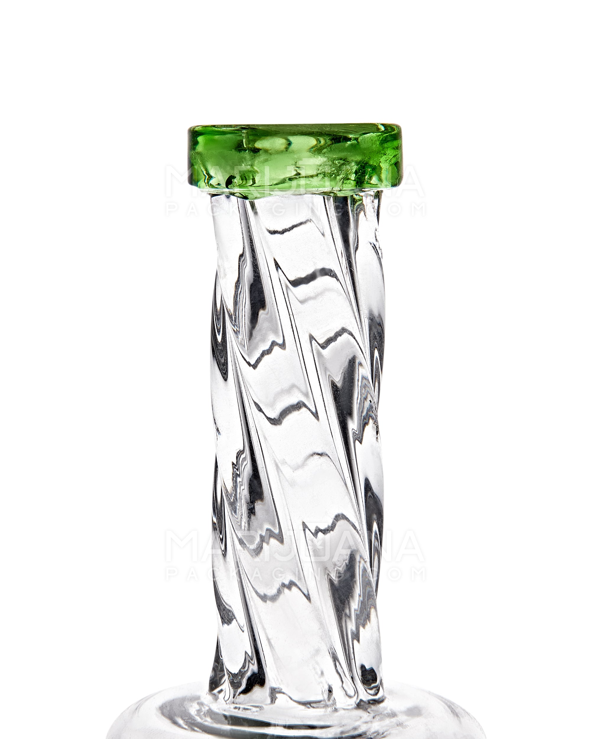 Spiral Neck Ribbed Glass Water Pipe w/ Thick Base | 5in Tall - 14mm Bowl - Assorted - 4