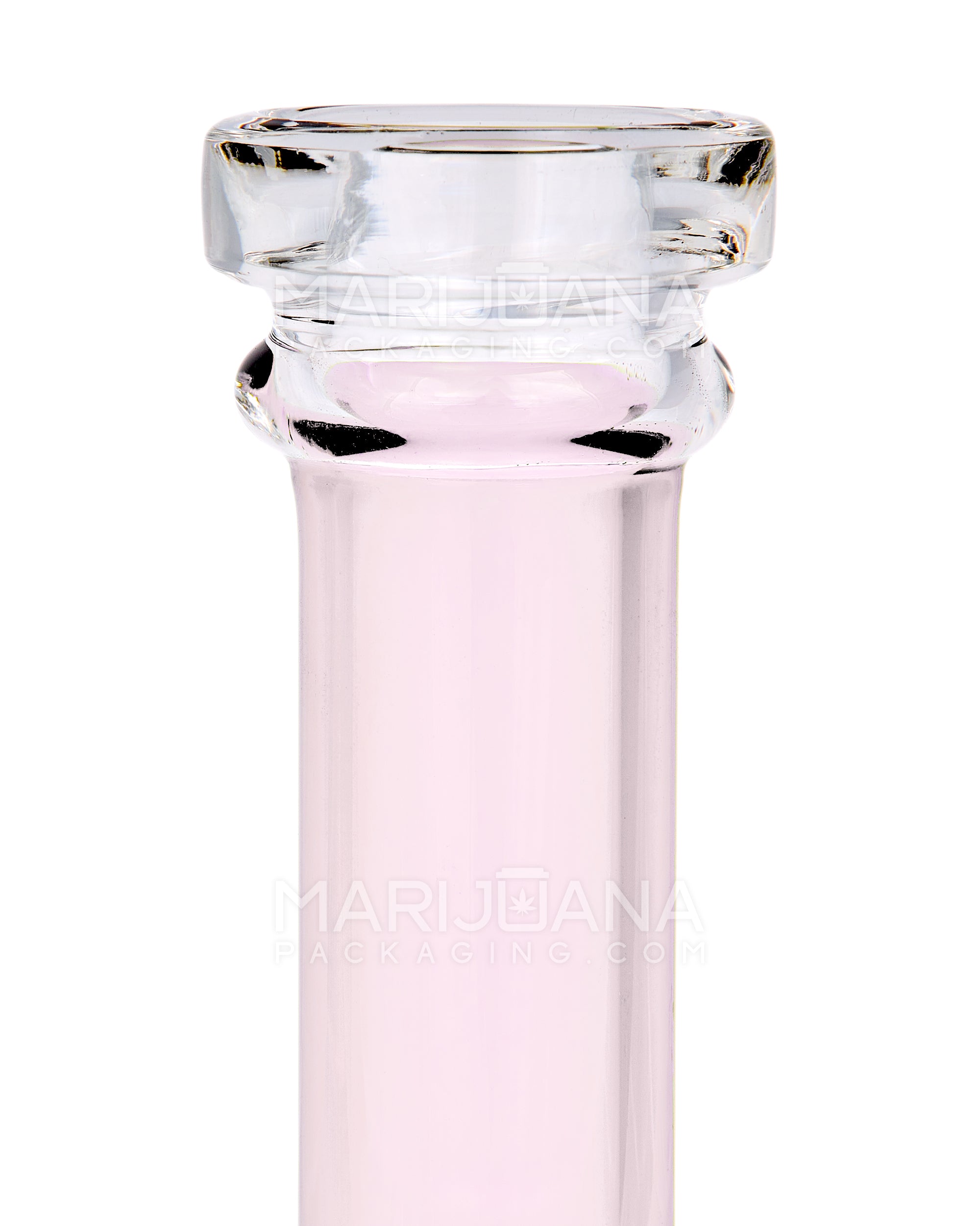 Straight Neck Mushroom Perc Glass Egg Water Pipe w/ Thick Base | 10.5in Tall - 14mm Bowl - Pink - 3