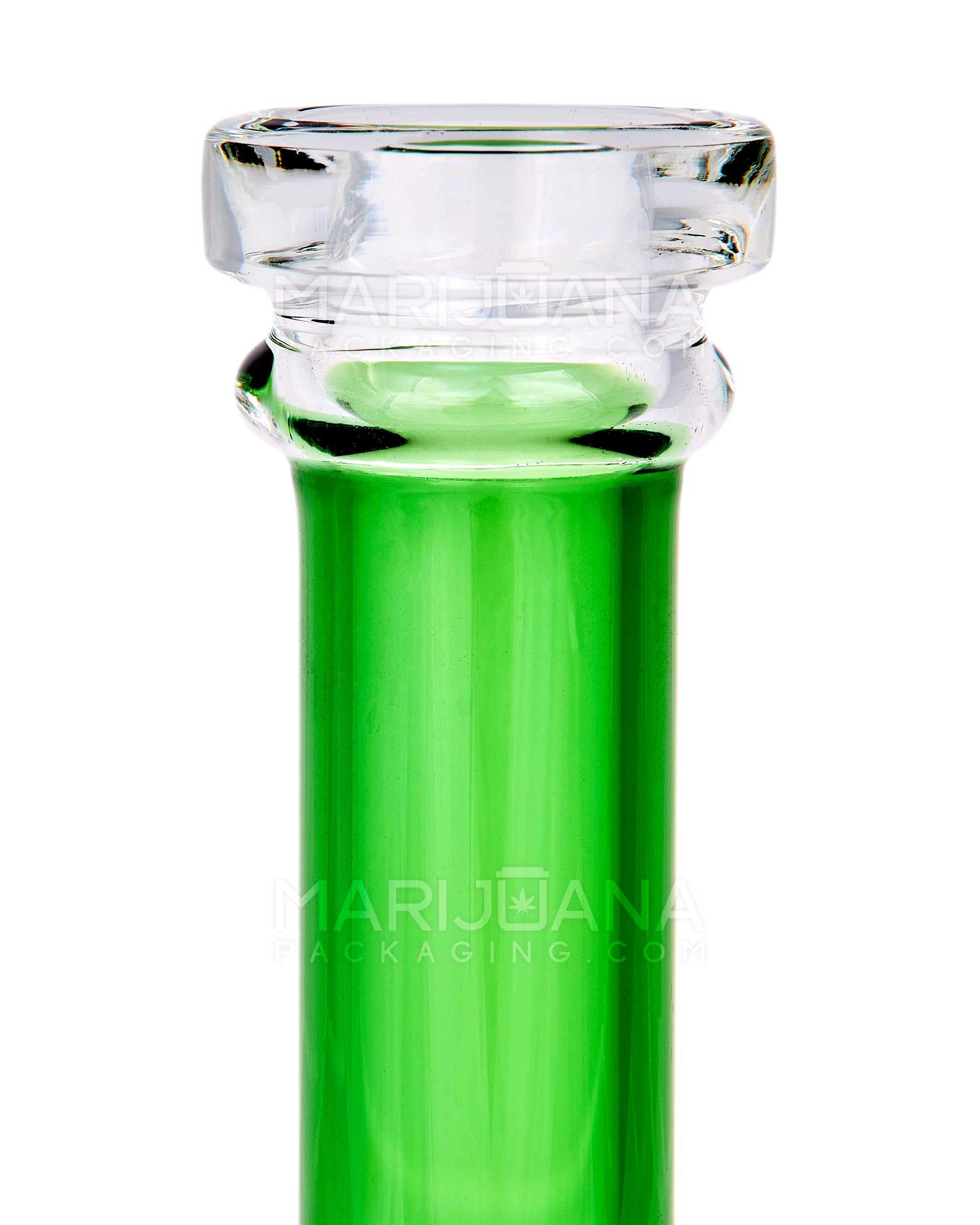 Straight Neck Mushroom Perc Glass Egg Water Pipe w/ Thick Base | 10.5in Tall - 14mm Bowl - Green - 3