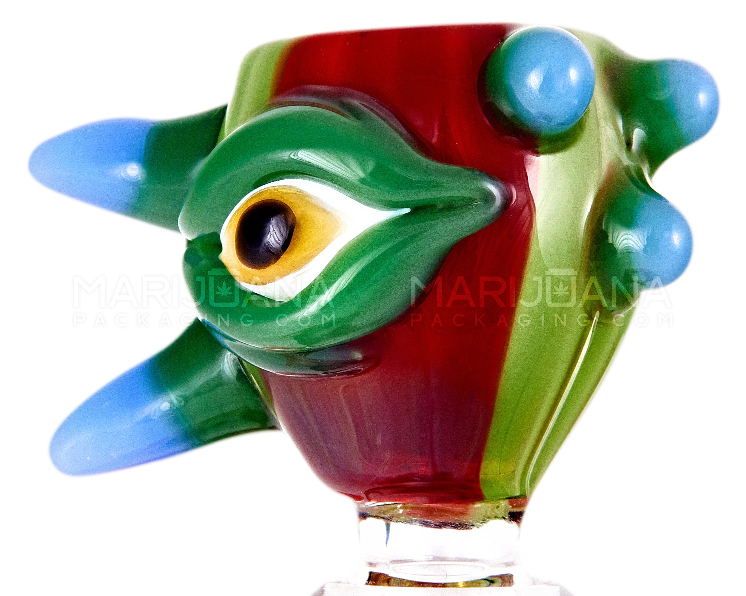 Heady | Color Pull Dragon Glass Bubbler w/ Removable Bowl & Glass Horns | 6in Long - 14mm Bowl - Assorted - 13