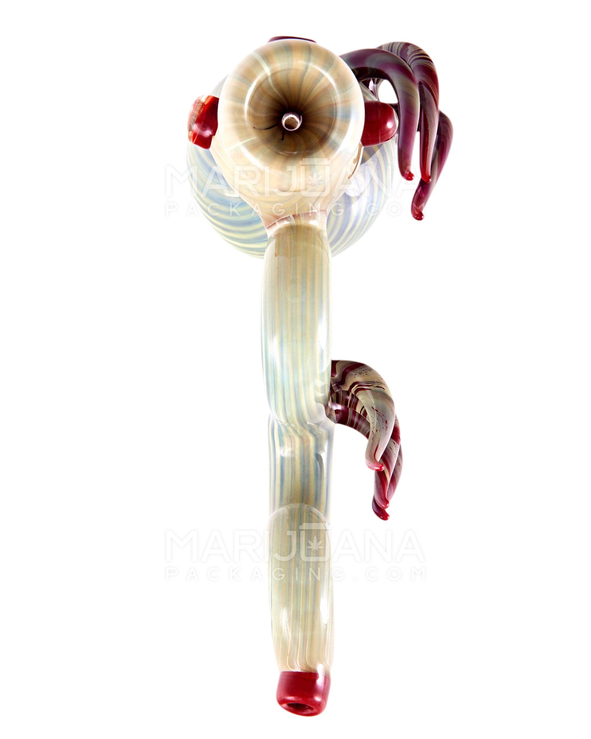 Heady | Color Pull Dragon Glass Bubbler w/ Removable Bowl & Glass Horns | 6in Long - 14mm Bowl - Assorted - 15