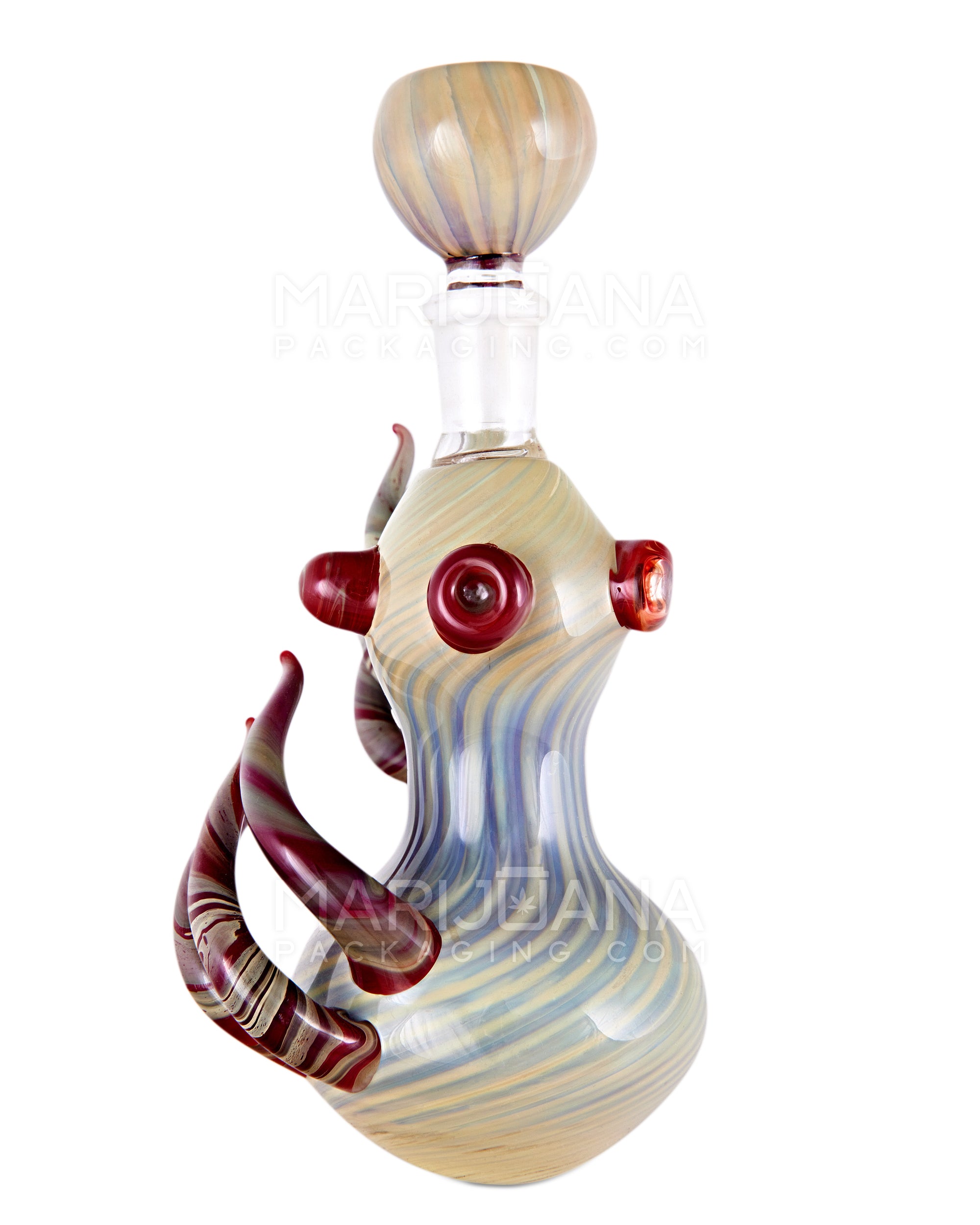 Heady | Color Pull Dragon Glass Bubbler w/ Removable Bowl & Glass Horns | 6in Long - 14mm Bowl - Assorted - 6