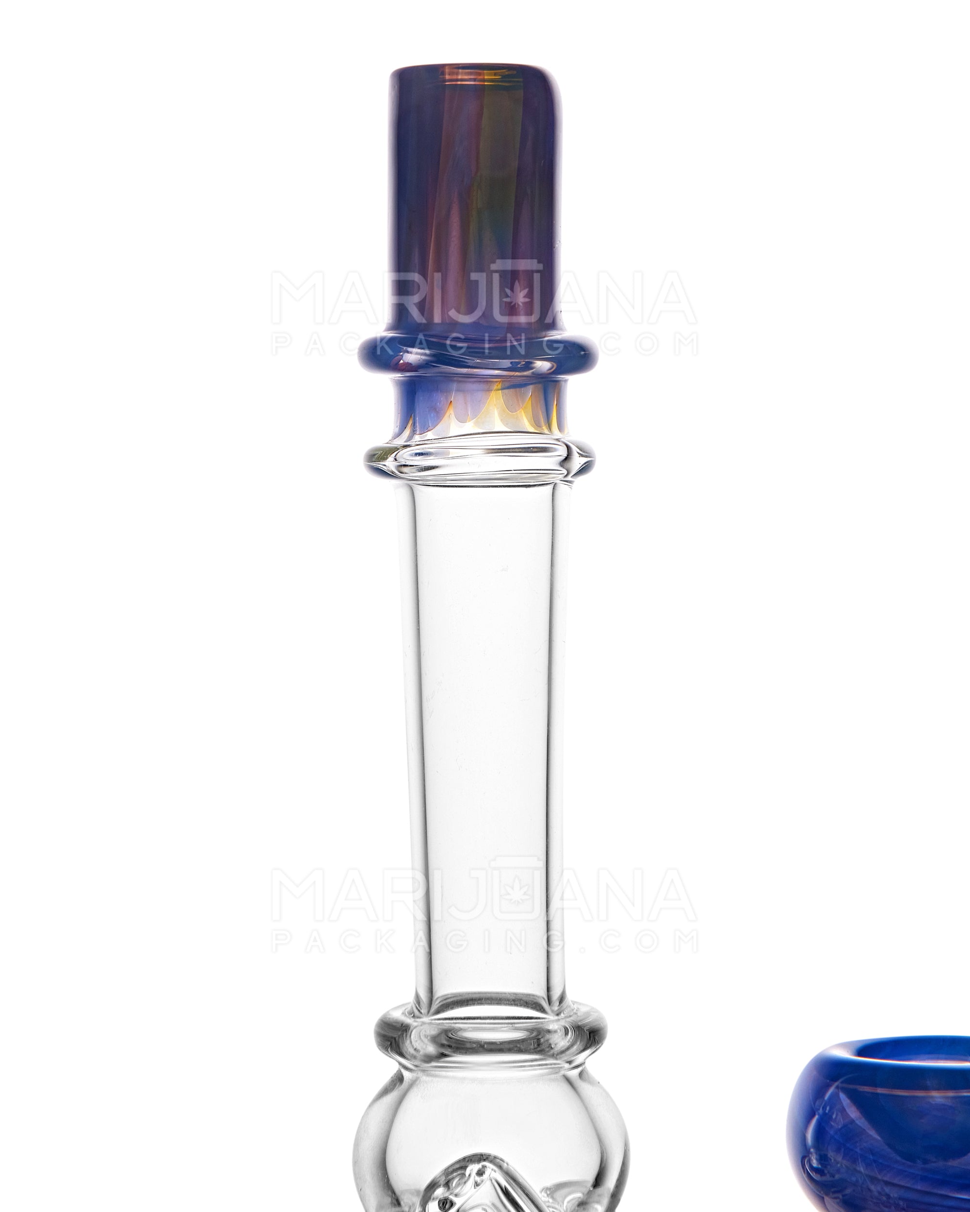 Heady | Straight Neck Inline Perc Color Pull Glass Ray Gun Water Pipe | 9.5in Tall - 14mm Bowl - Assorted - 7