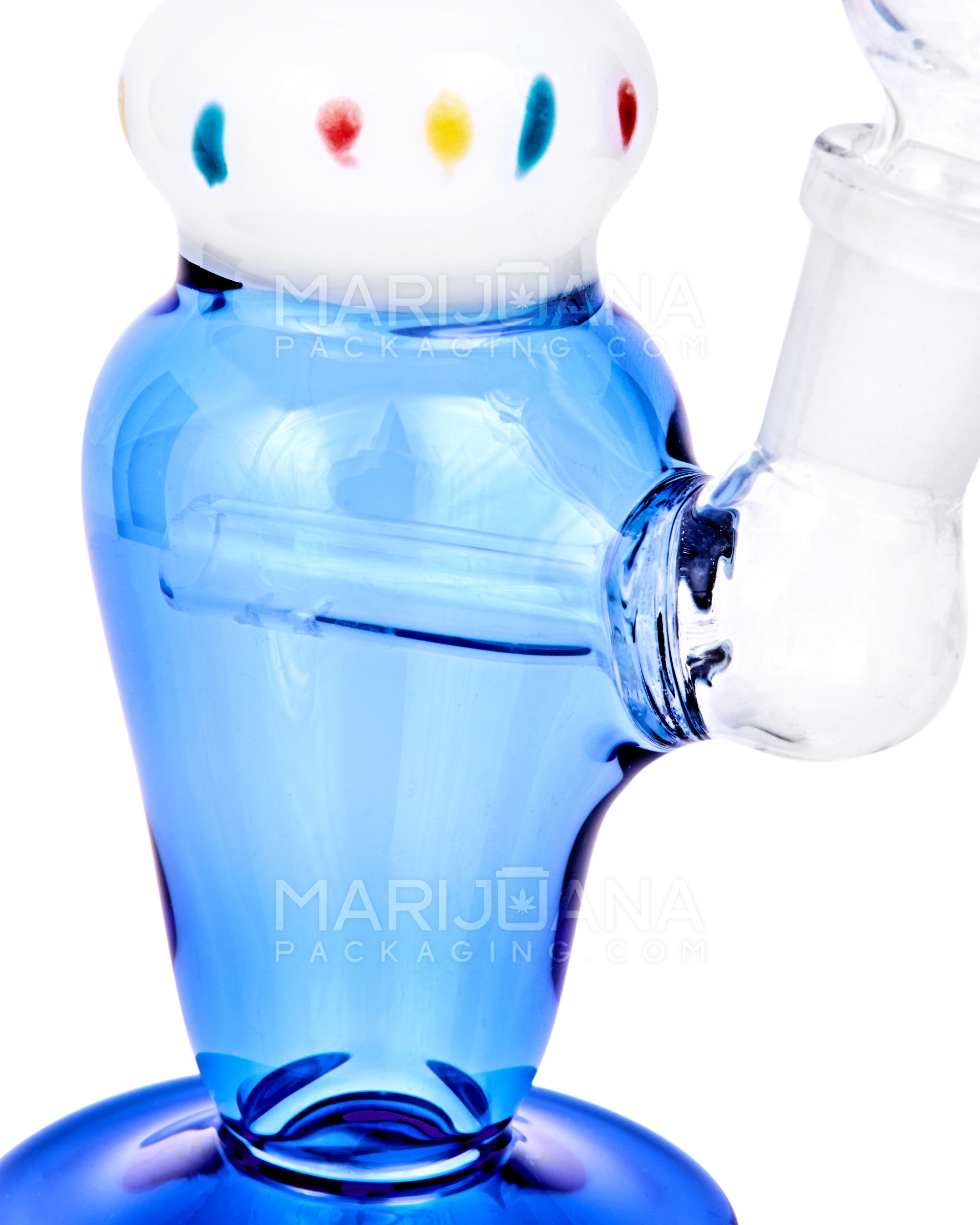 Inline Perc Glass Ice Cream Cone Water Pipe | 7.5in Tall - 14mm Bowl - Blue - 2