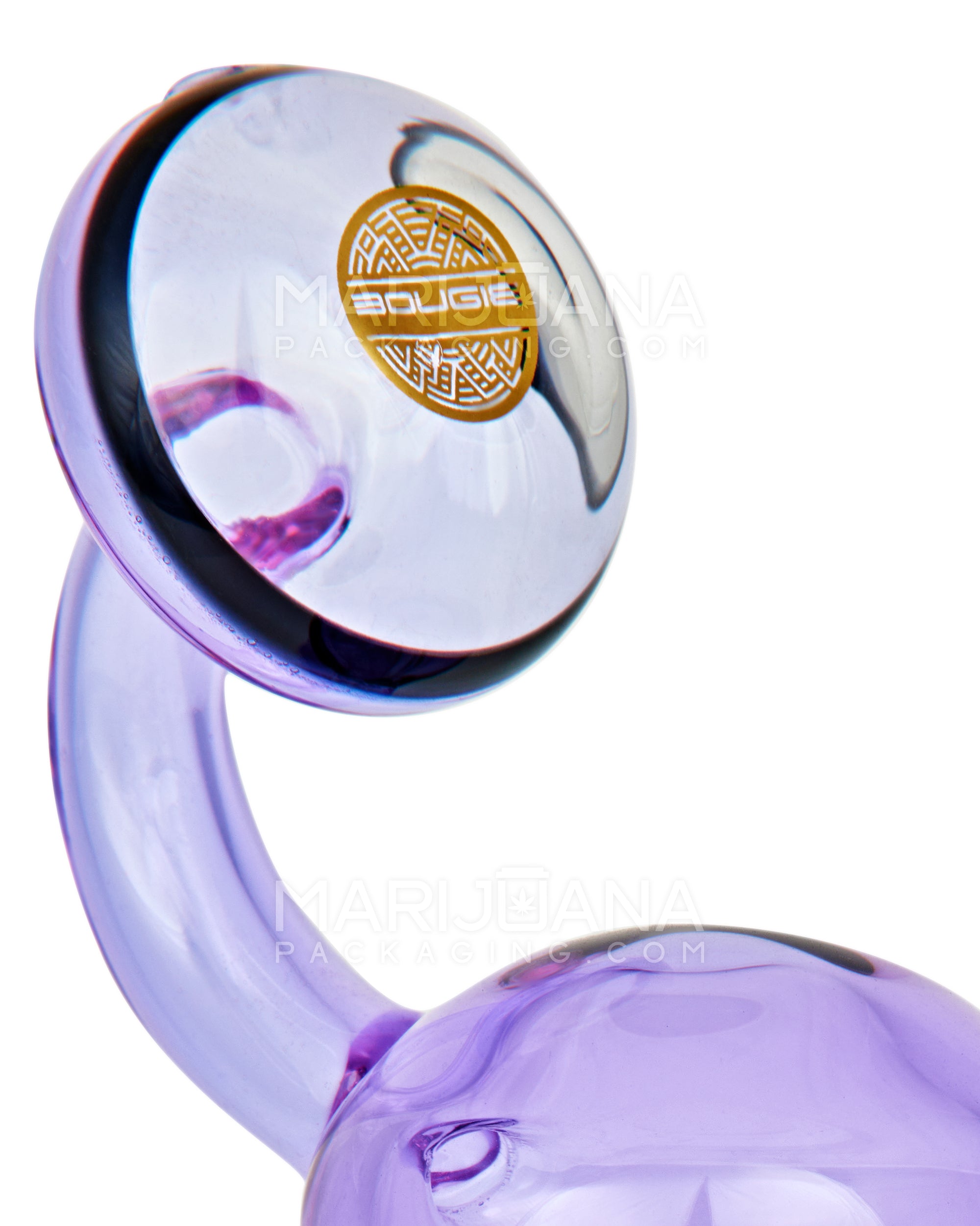 BOUGIE | Bent Neck Matrix Perc Glass Beaker Water Pipe | 8.5in Tall - 14mm Bowl - Purple - 6