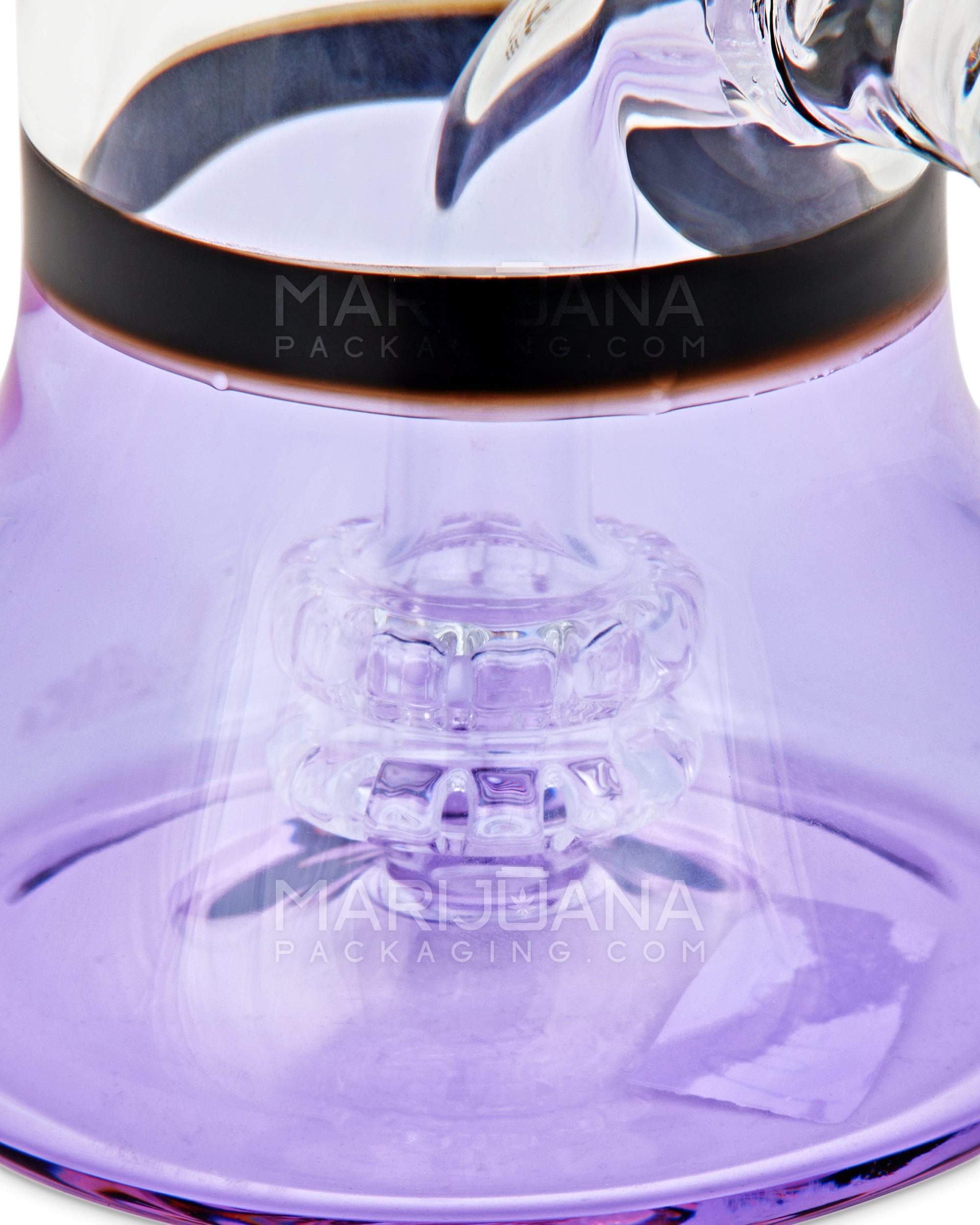 BOUGIE | Bent Neck Matrix Perc Glass Beaker Water Pipe | 8.5in Tall - 14mm Bowl - Purple - 5
