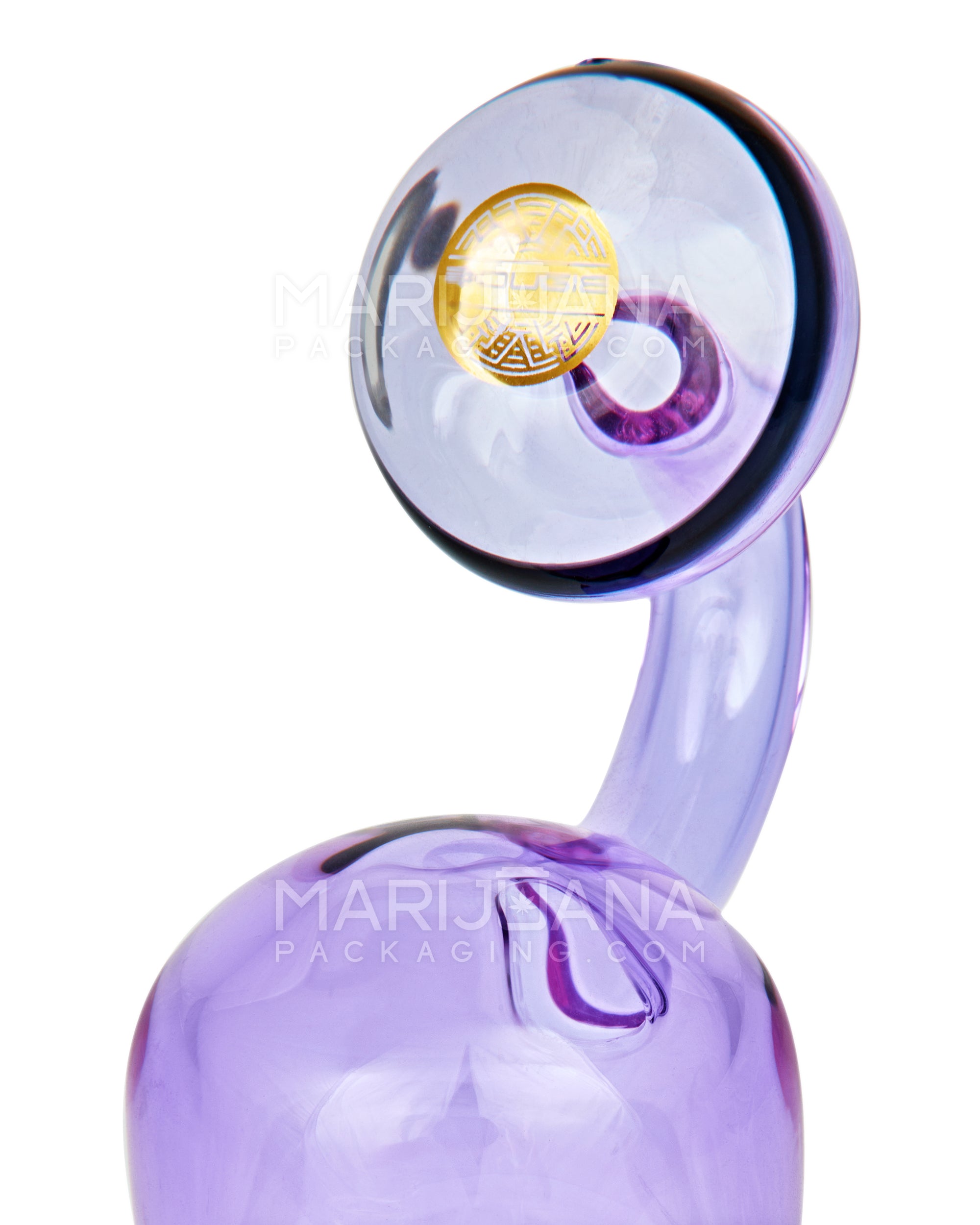 BOUGIE | Bent Neck Matrix Perc Glass Beaker Water Pipe | 8.5in Tall - 14mm Bowl - Purple - 7