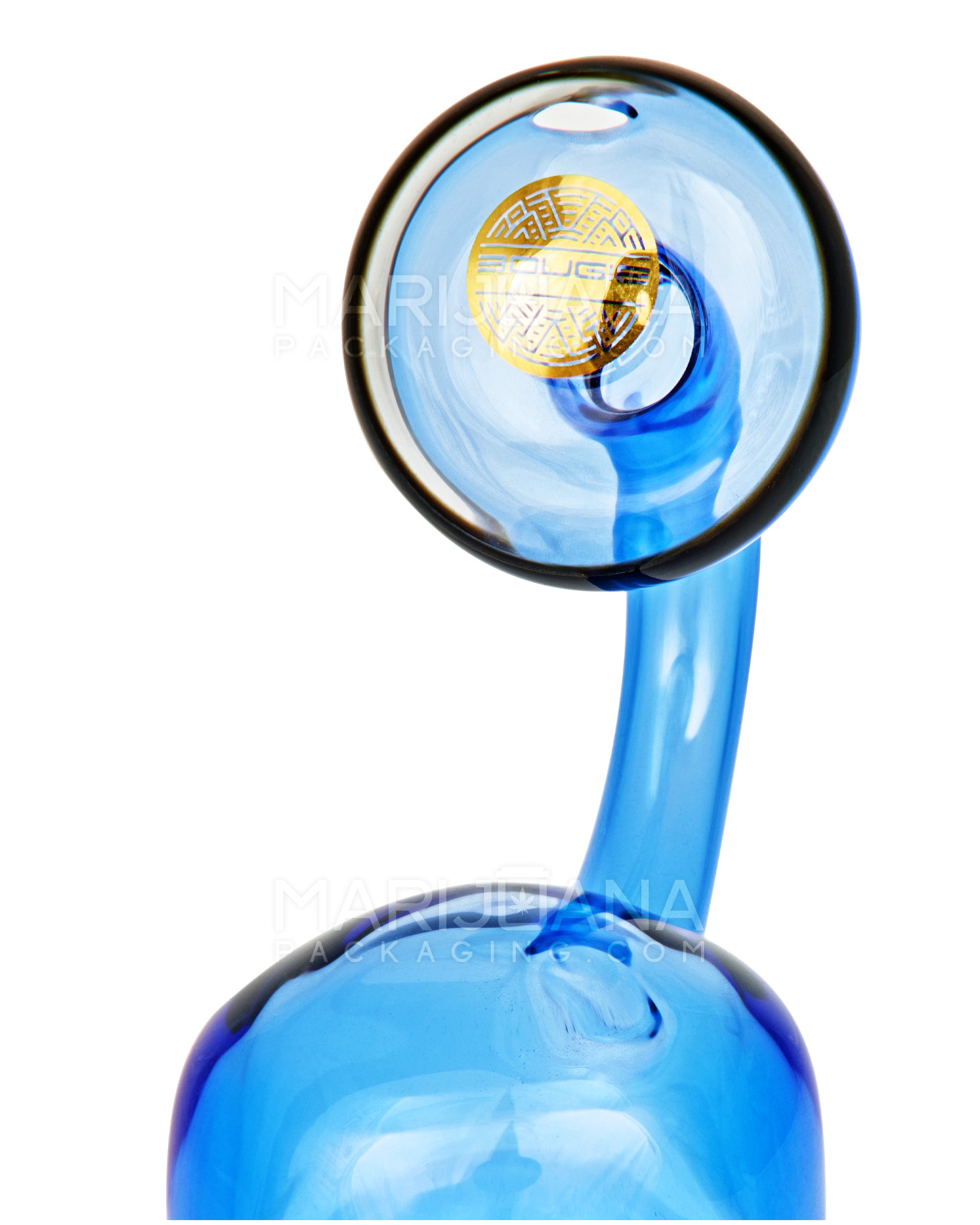 BOUGIE | Bent Neck Matrix Perc Glass Beaker Water Pipe | 8.5in Tall - 14mm Bowl - Blue - 6