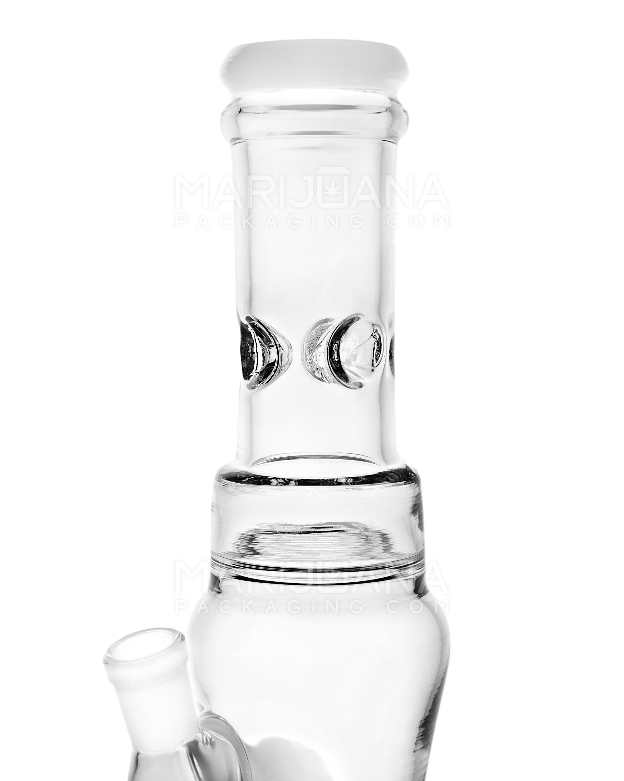 Straight Neck Atomic Perc Dab Rig w/ Ice Catcher & Thick Base | 10in Tall - 14mm Banger - White - 4