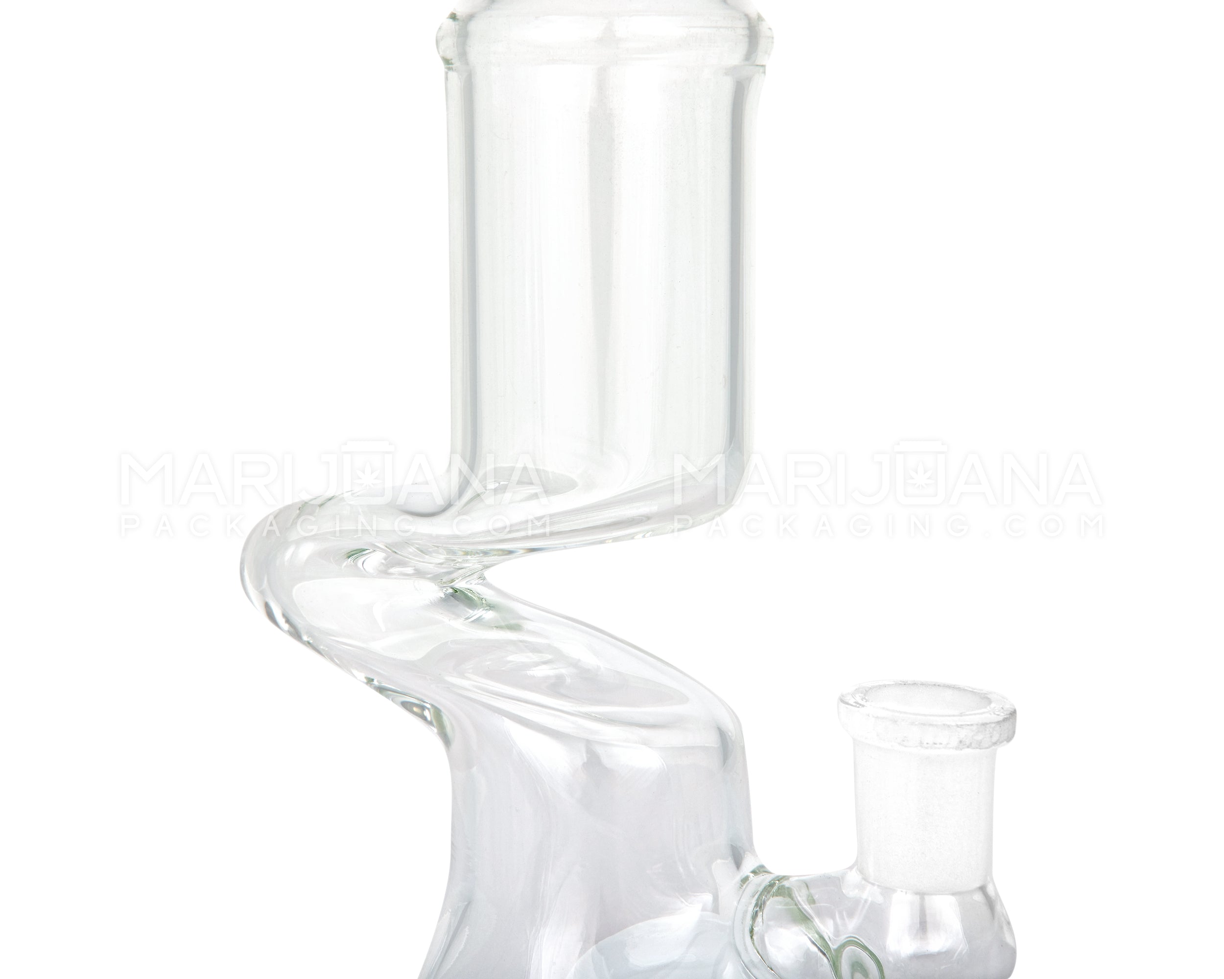Z-Neck Atomic Perc Glass Beaker Water Pipe | 7in Tall - 14mm Bowl - White - 4