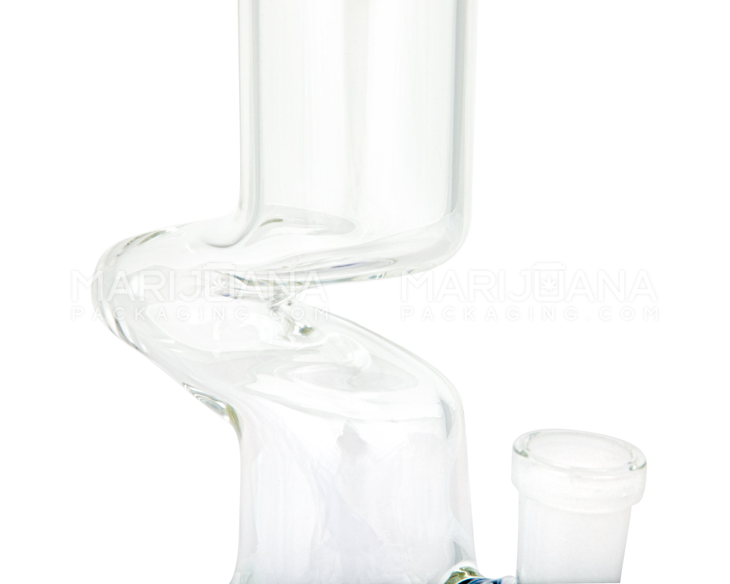 Z-Neck Atomic Perc Glass Beaker Water Pipe | 7in Tall - 14mm Bowl - Blue - 5