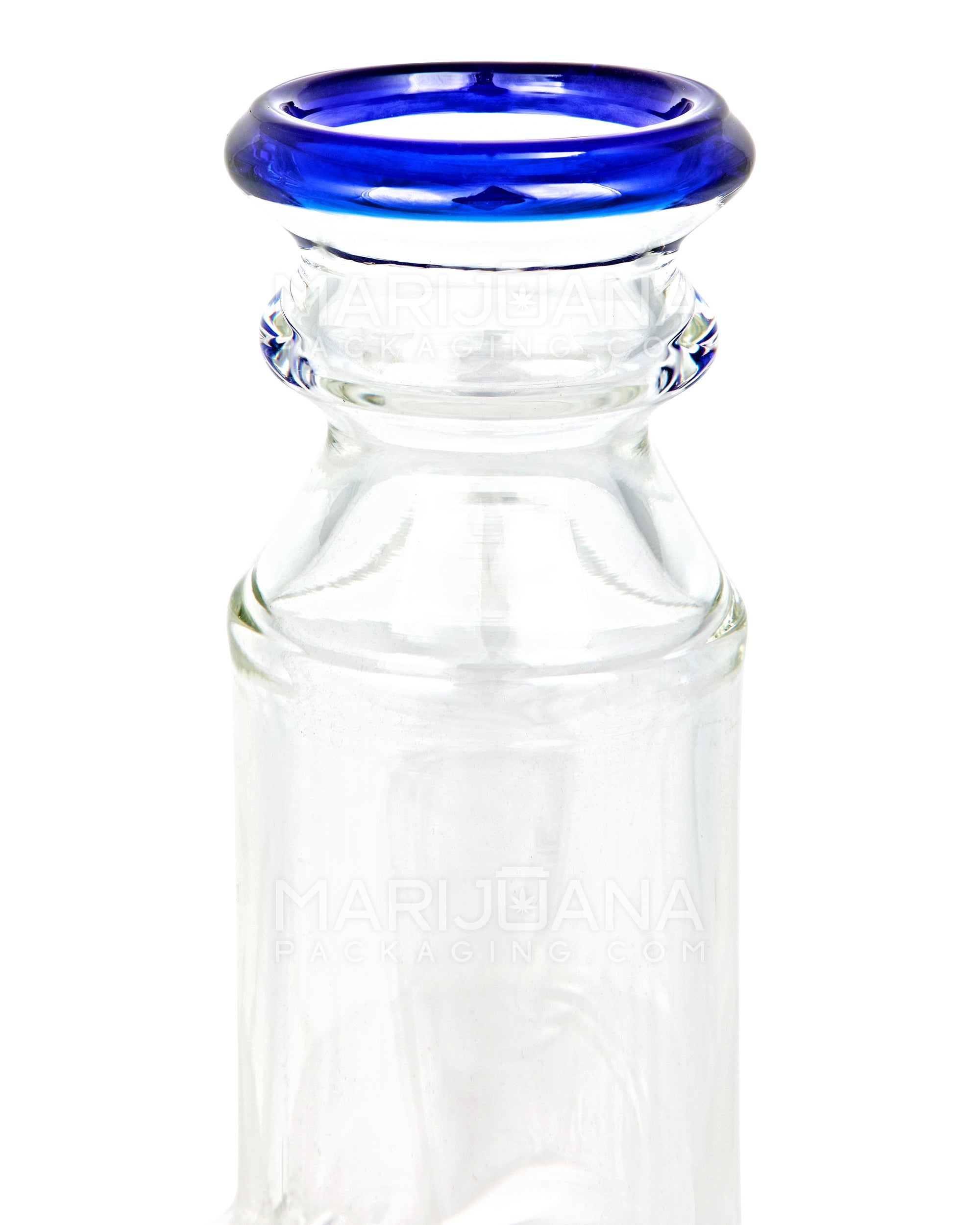 Z-Neck Atomic Perc Glass Beaker Water Pipe | 7in Tall - 14mm Bowl - Blue - 3