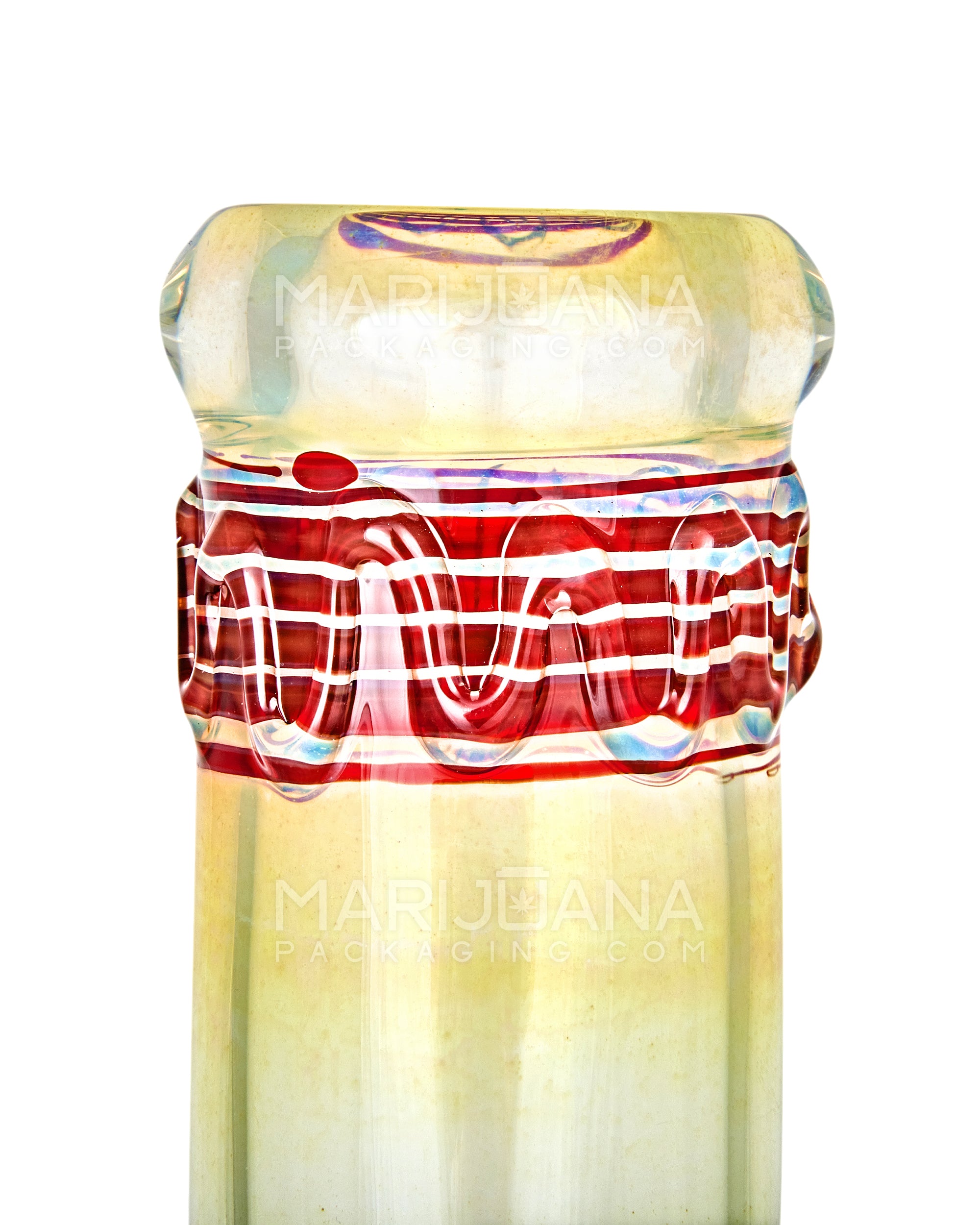 USA Glass | Straight Neck Tree Perc Fumed Glass Beaker Water Pipe w/ Ice Catcher | 18in Tall - 18mm Bowl - Assorted - 3