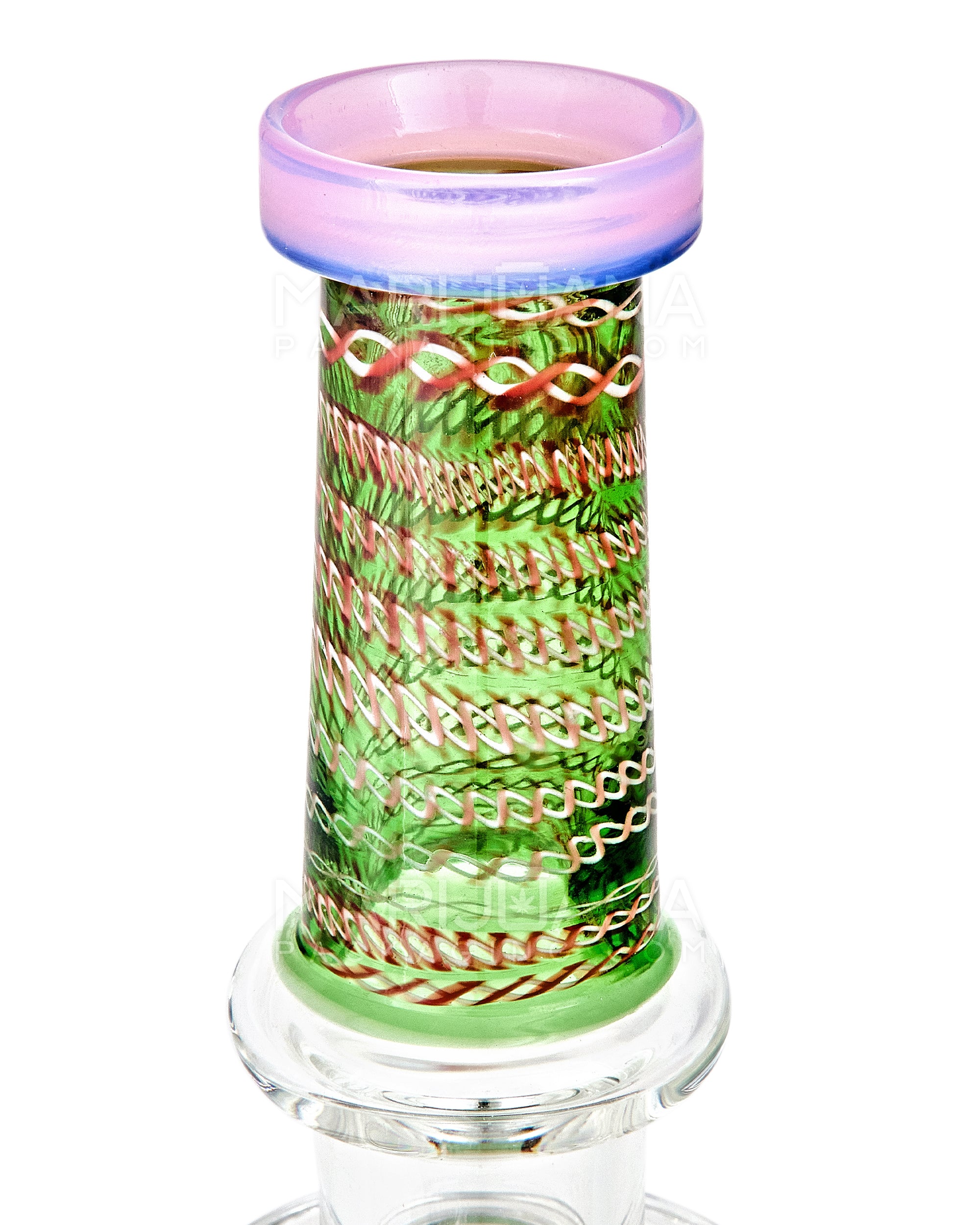 Straight Neck Honeycomb Perc Zanfirico Glass Water Pipe w/ Ice Catcher | 11in Tall - 14mm Bowl - Mixed - 4