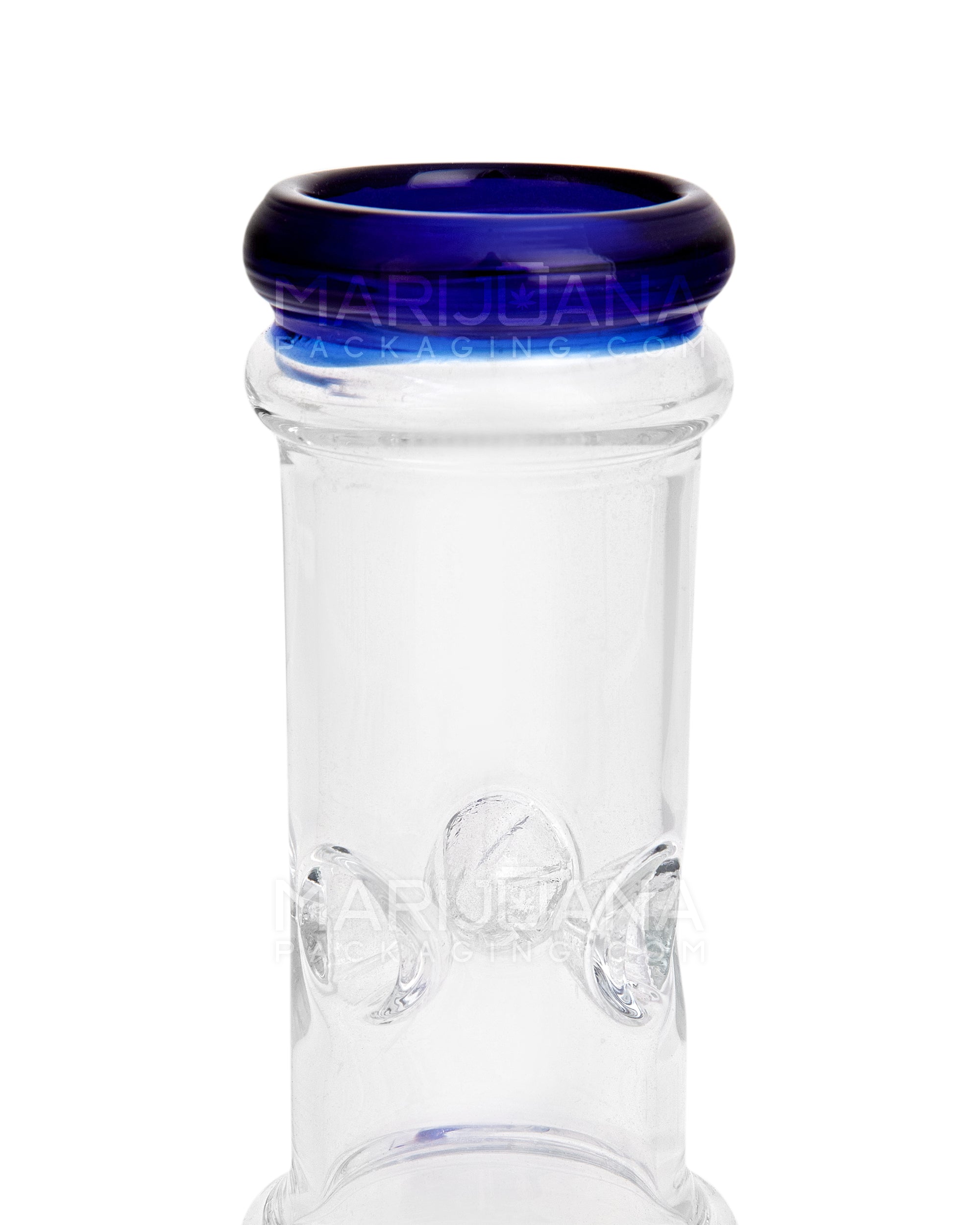 Straight Neck Atomic Perc Dab Rig w/ Ice Catcher & Thick Base | 10in Tall - 14mm Banger - Blue - 4