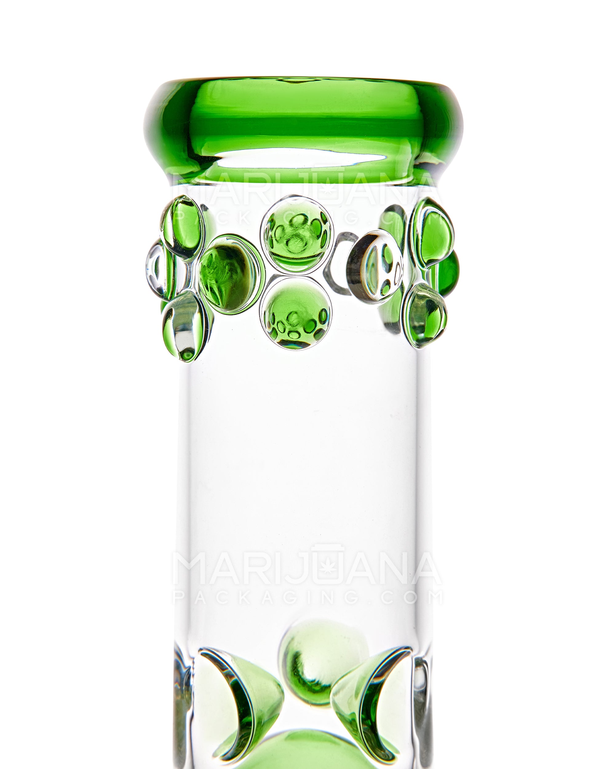 Straight Neck Tree Perc Thick Glass Beaker Water Pipe w/ Ice Catcher | 12in Tall - 14mm Bowl - Green - 4