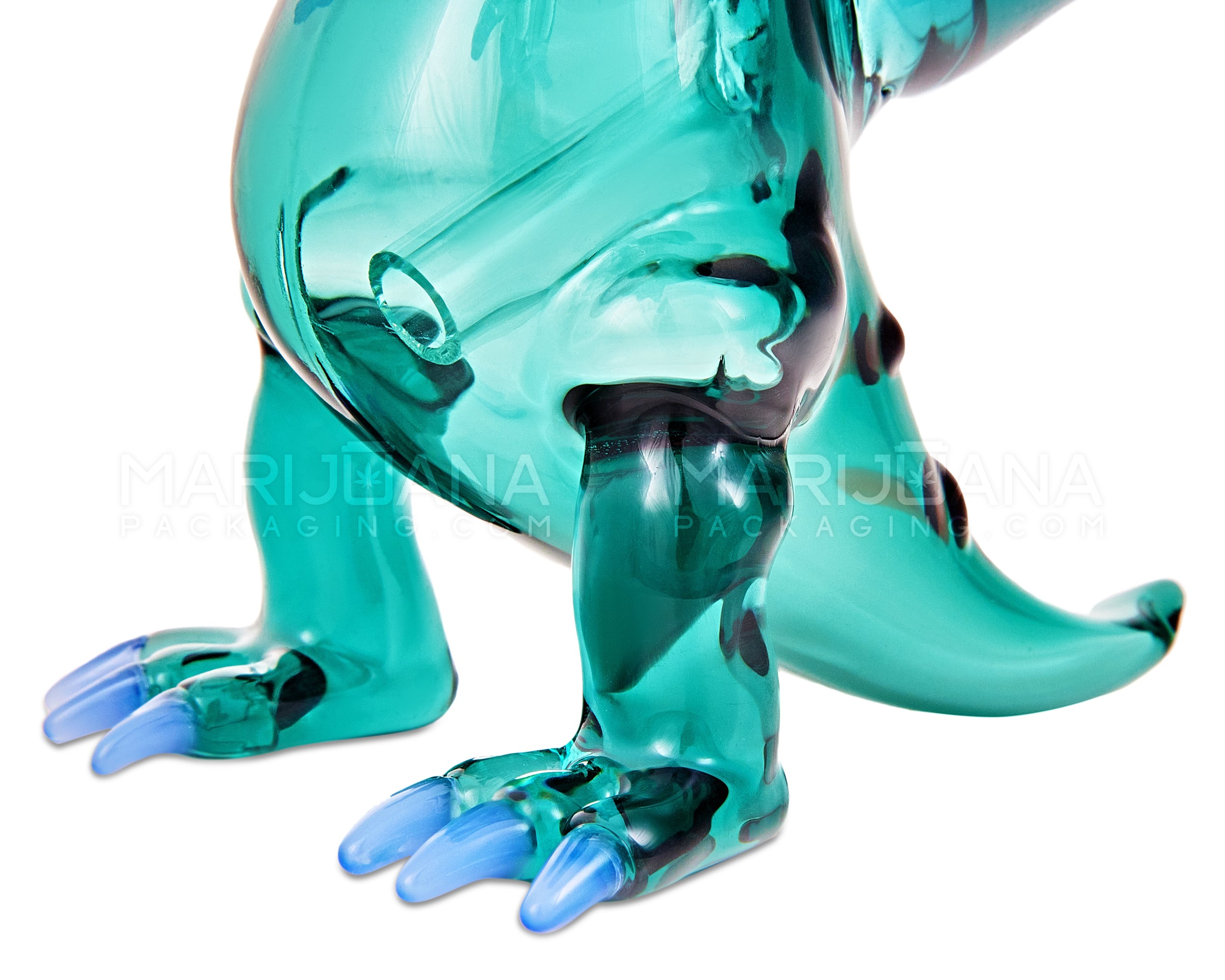 Heady | USA Glass Raptor Glass Dinosaur Water Pipe | 6in Tall - 14mm Bowl - Teal - 5